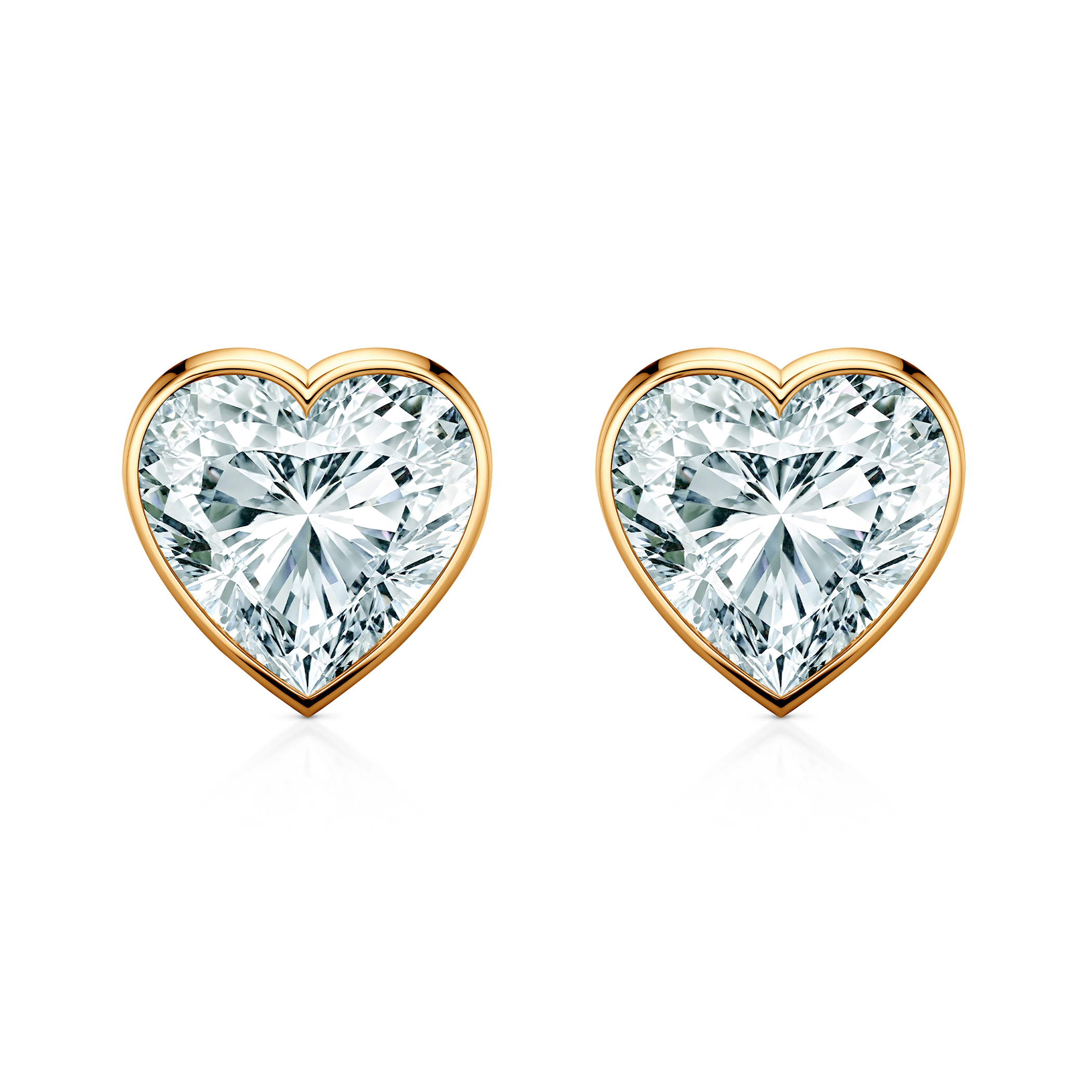 Kolczyki Pure: złote, diamenty laboratoryjny w szlifie serce