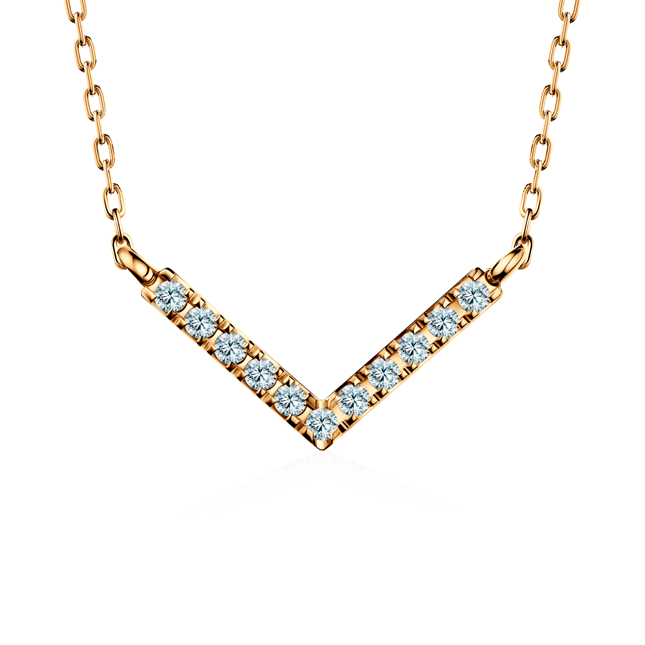 Naszyjnik Share Your Love: złoty, diamenty laboratoryjne