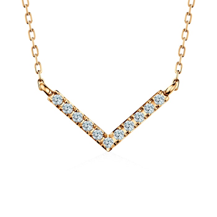 Naszyjnik Share Your Love: złoty, diamenty laboratoryjne