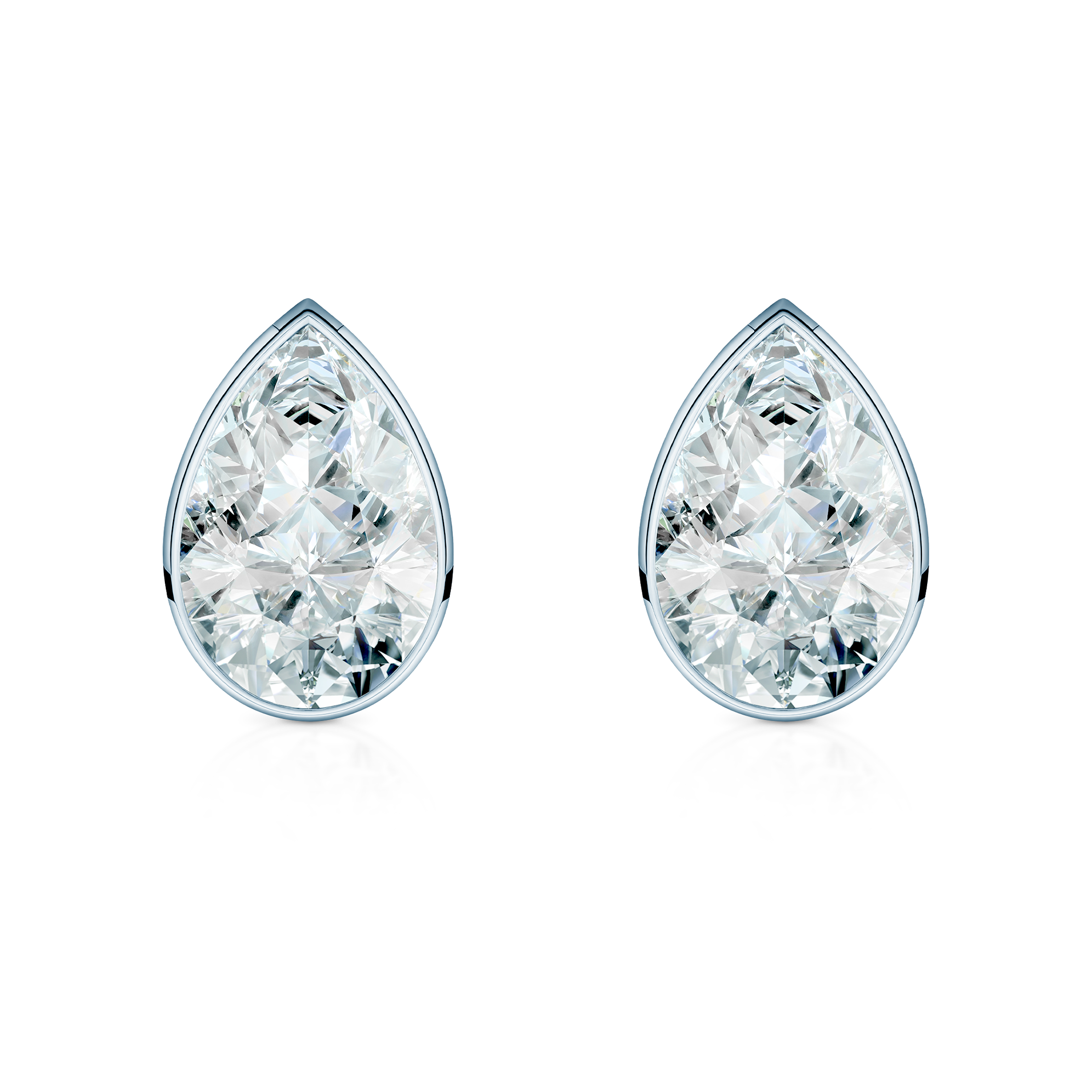 Kolczyki Pure: białe złoto, diamenty laboratoryjny w szlifie łezka