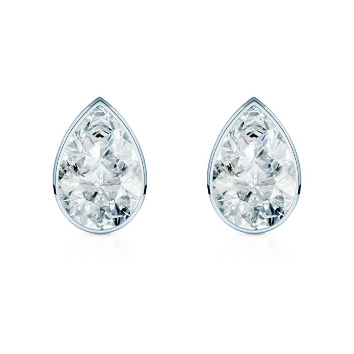 Kolczyki Pure: białe złoto, diamenty laboratoryjny w szlifie łezka