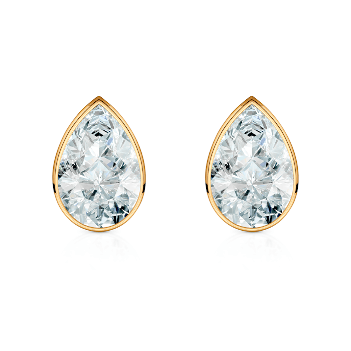 Kolczyki Pure: złote, diamenty laboratoryjny w szlifie łezka