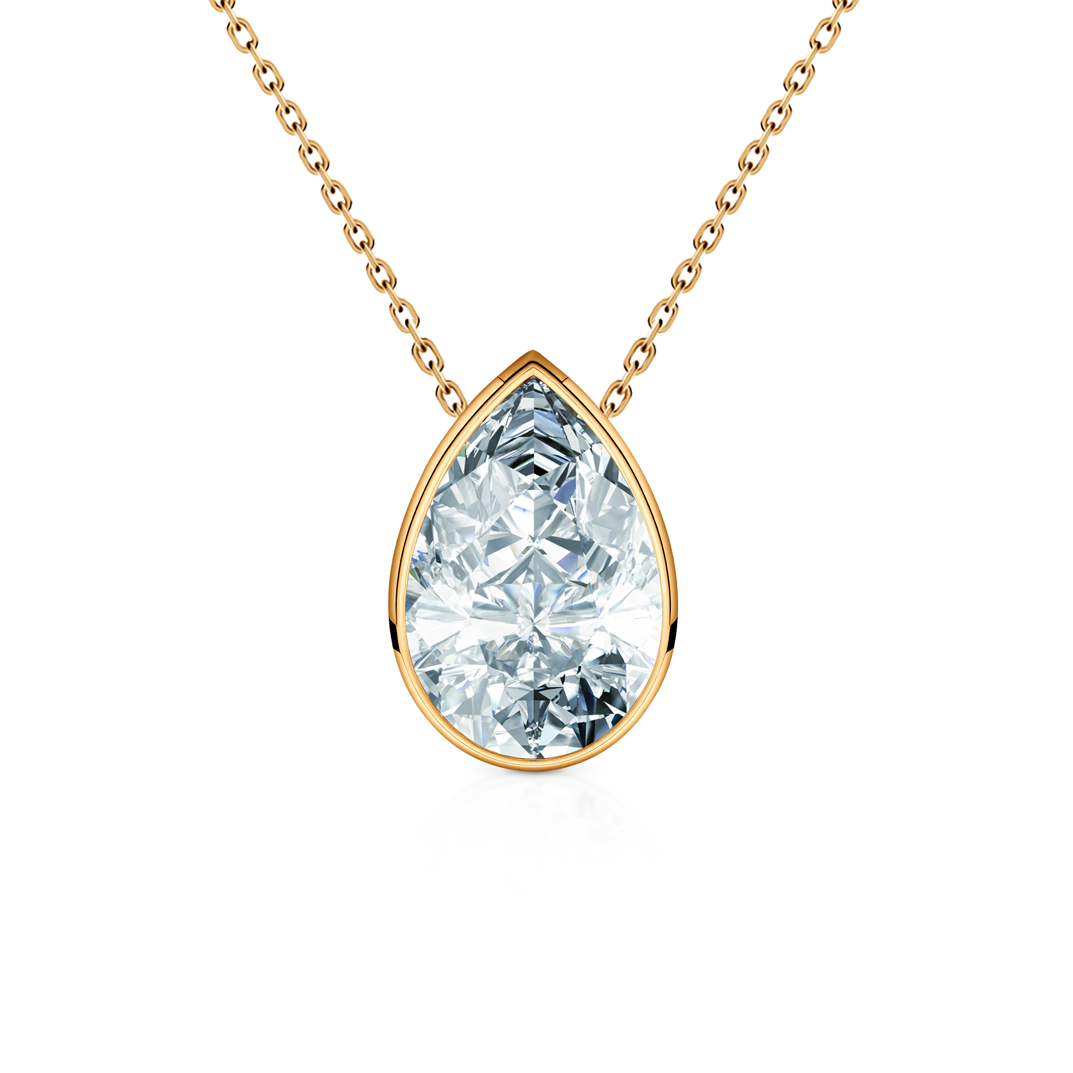 Naszyjnik złoty 585 z białym diamentem 0.08ct 42 cm