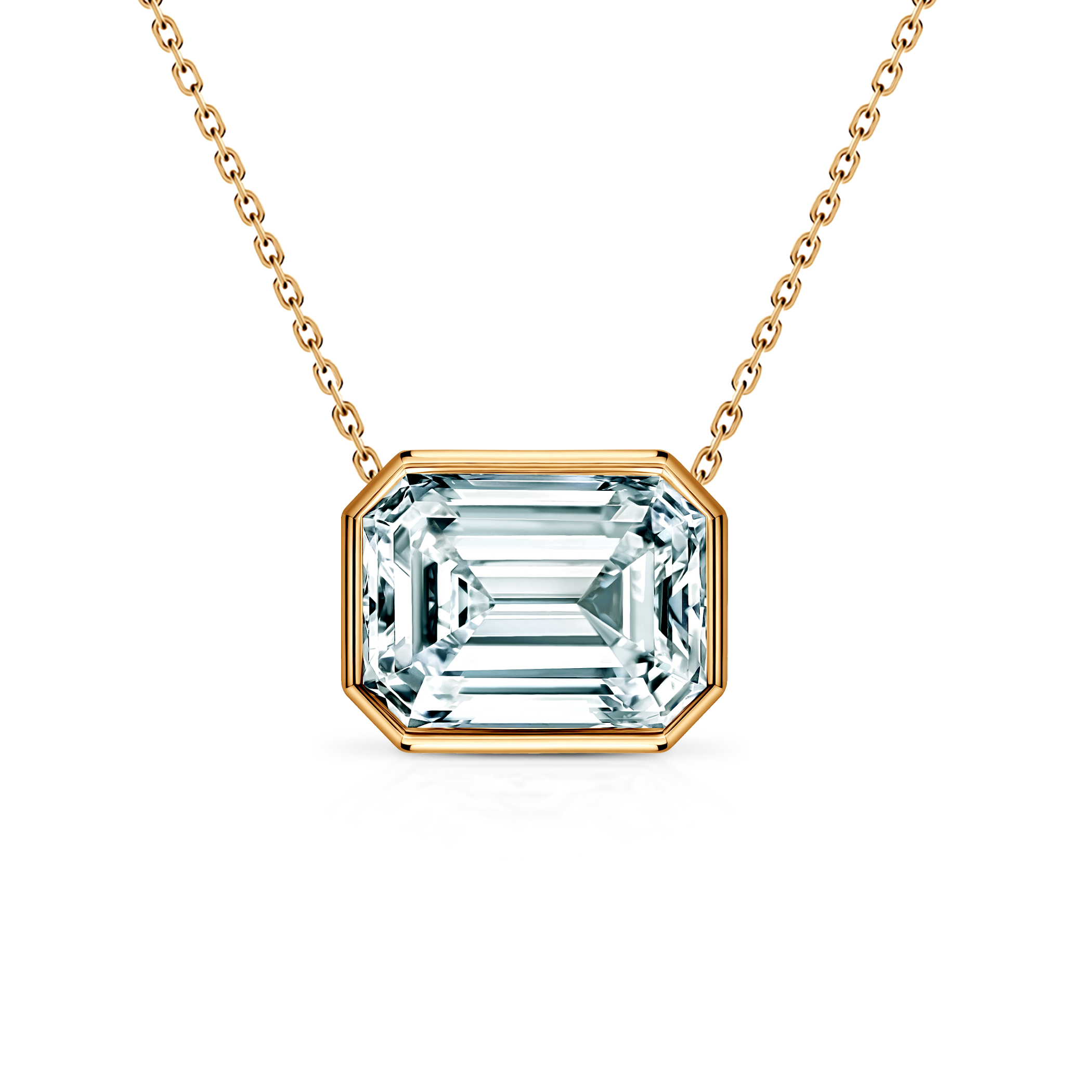 Naszyjnik złoty 585 z białym diamentem 0.08ct 42 cm