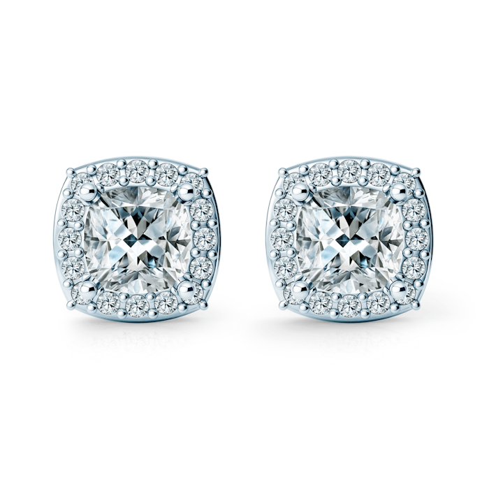 Kolczyki This is Love: białe złoto, diamenty laboratoryjne w szlifie poduszkowym