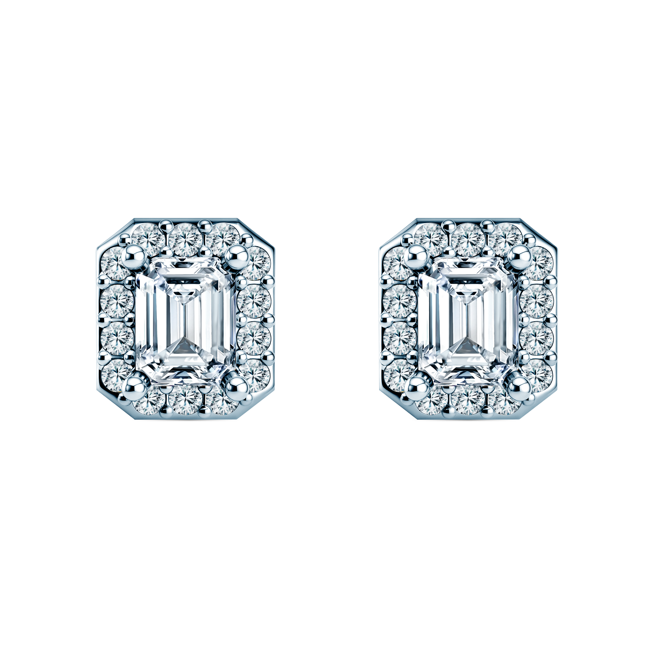 Kolczyki This is Love: białe złoto, diamenty w szlifie szmaragdowym