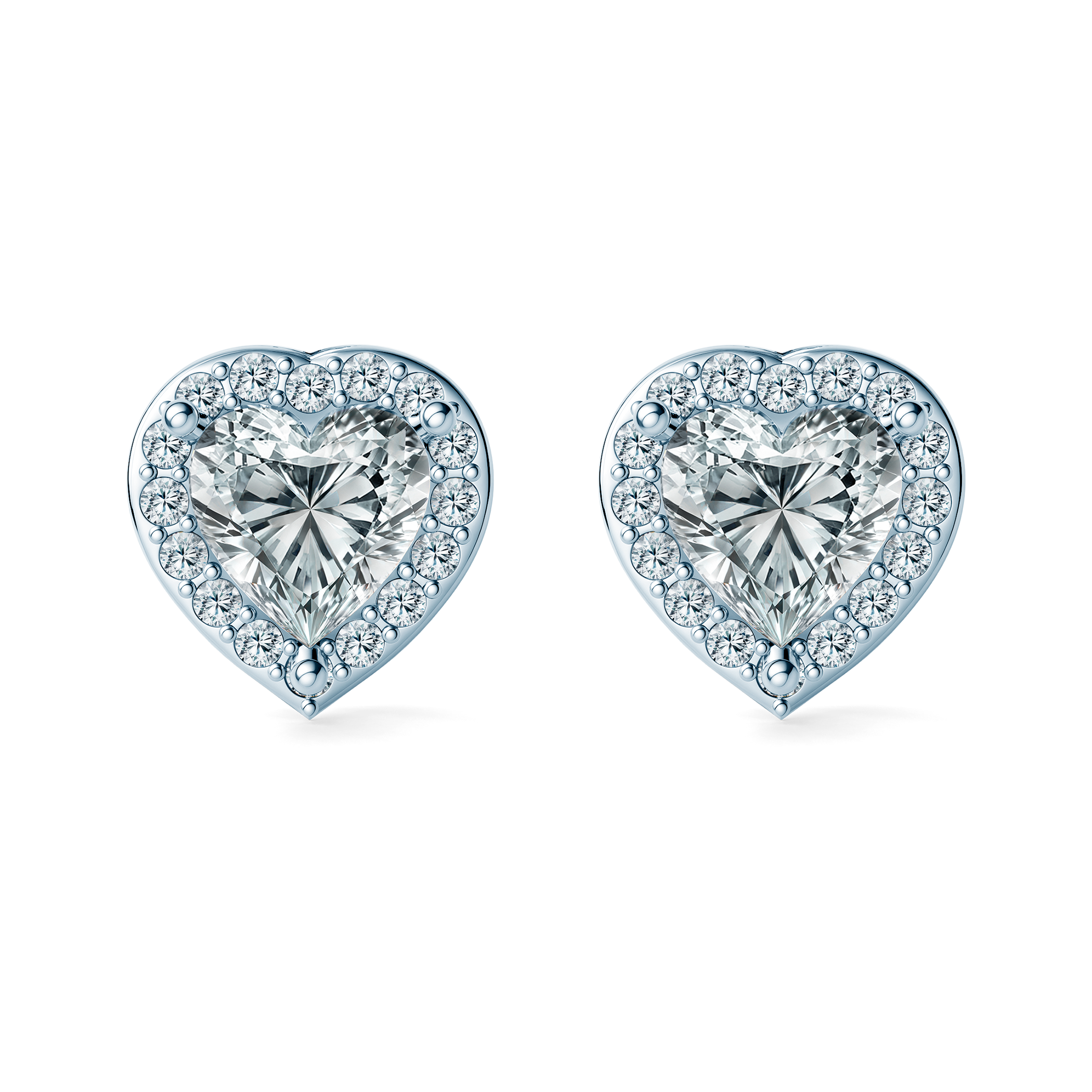 Ohrringe This is Love: Weißgold, Diamanten, Herzschliff