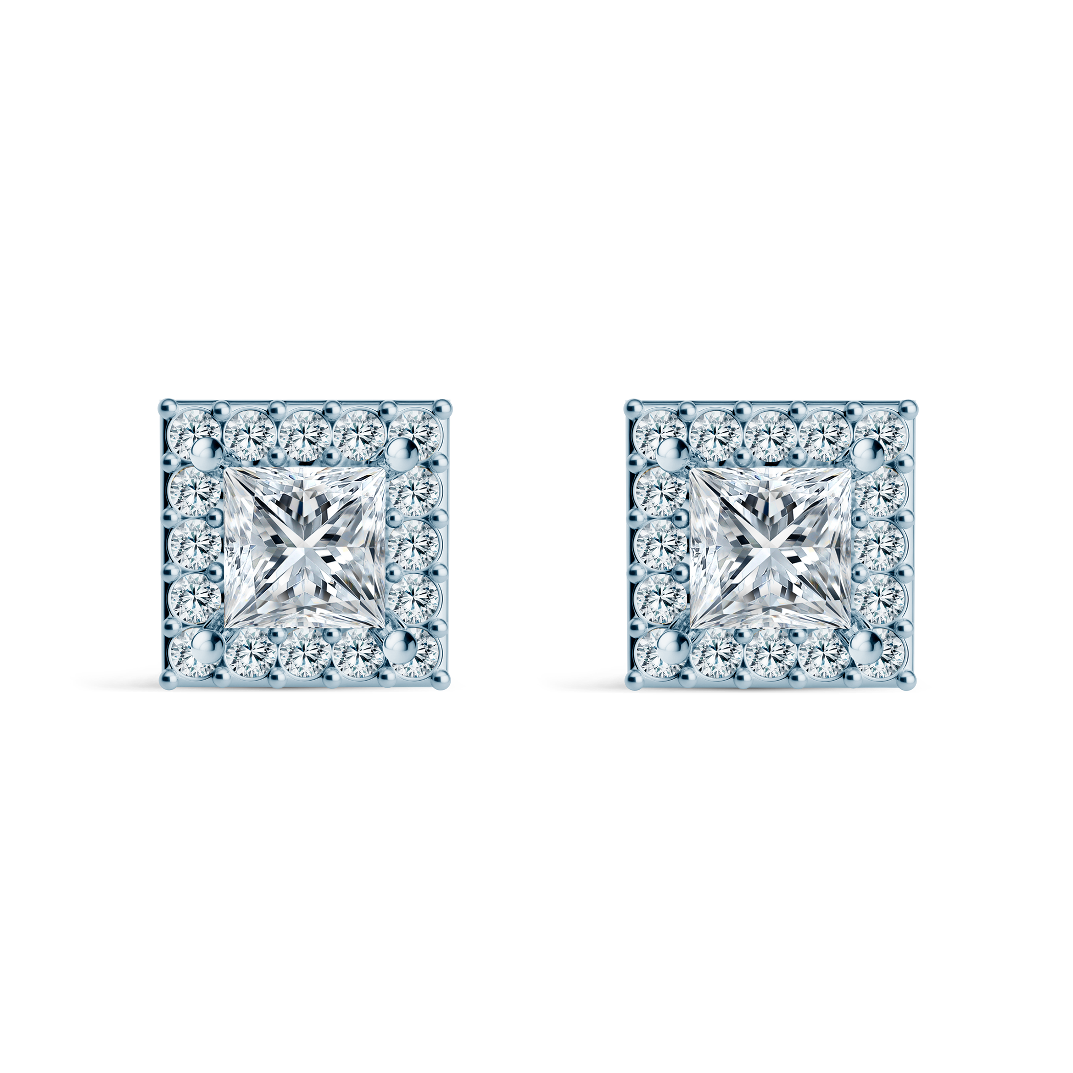 Kolczyki This is Love: białe złoto, diamenty w szlifie princessa