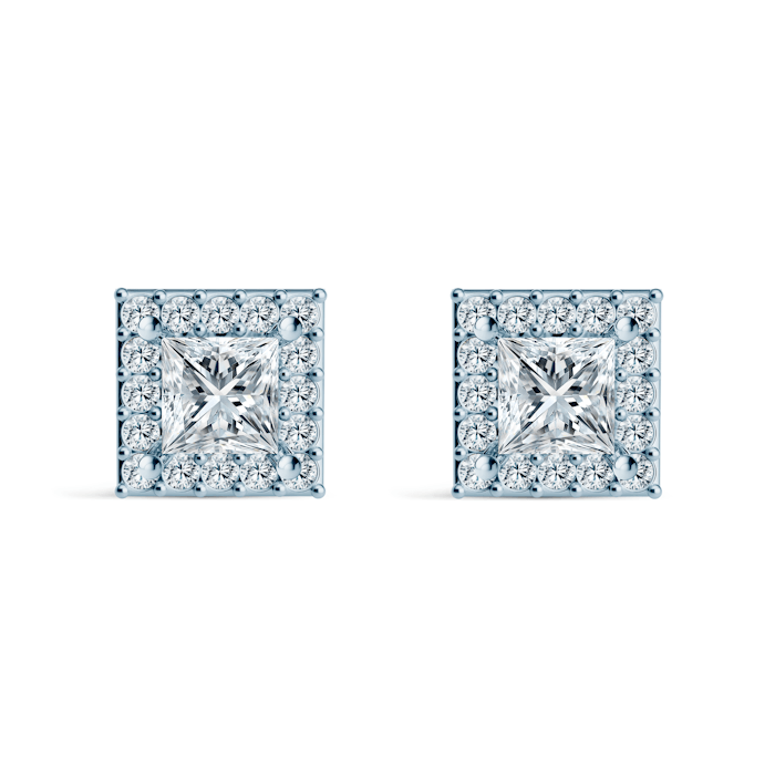 Kolczyki This is Love: białe złoto, diamenty w szlifie princessa