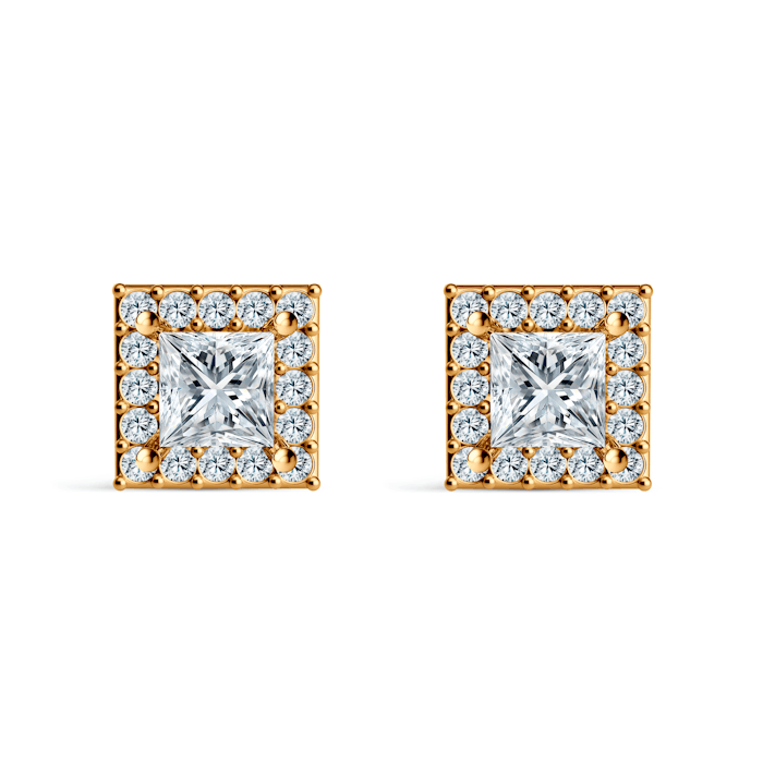 Kolczyki This is Love: złote, diamenty w szlifie princessa