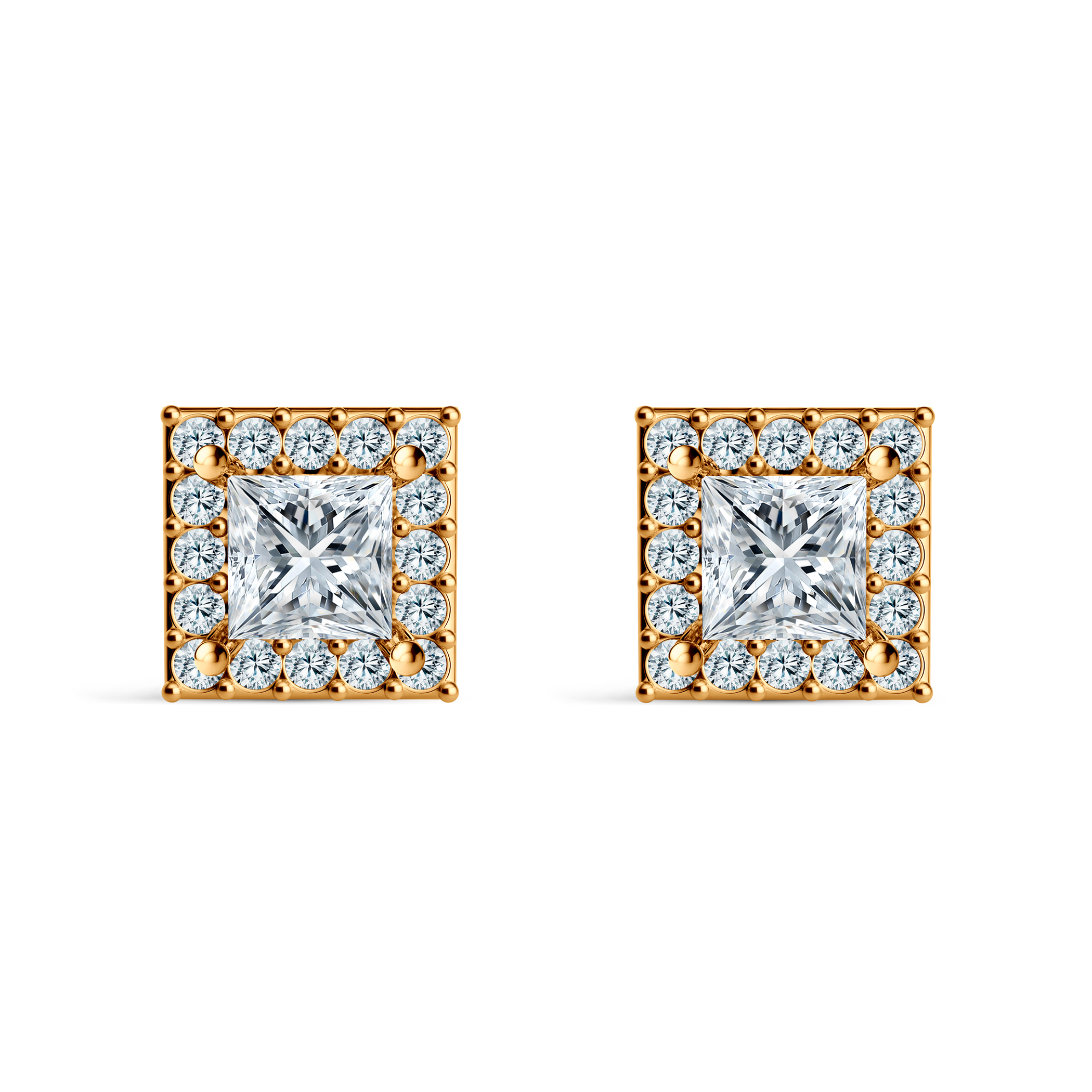 Kolczyki This is Love: złote, diamenty w szlifie princessa