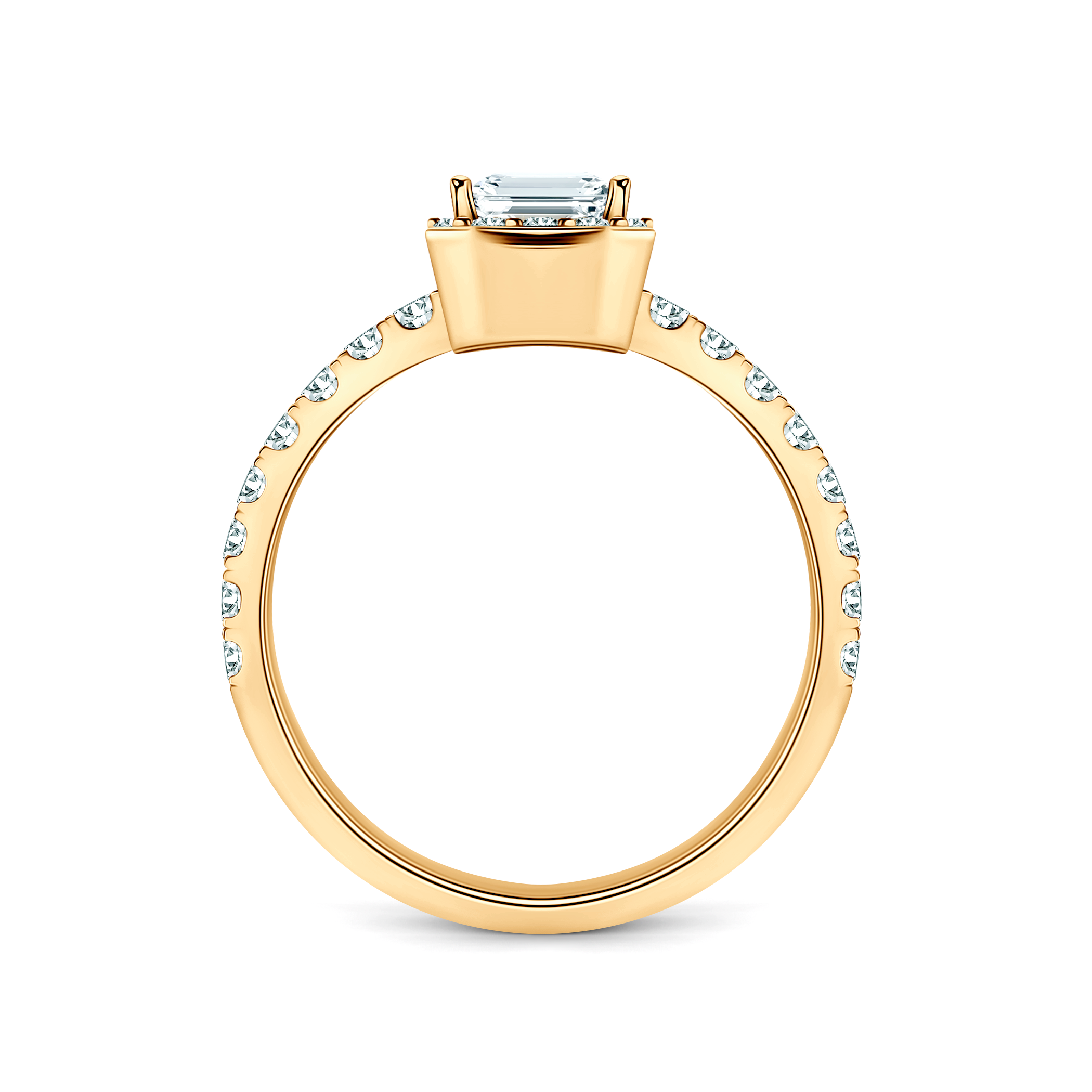 Verlobungsring This Is Love: Gold, Labordiamant, Smaragdschliff