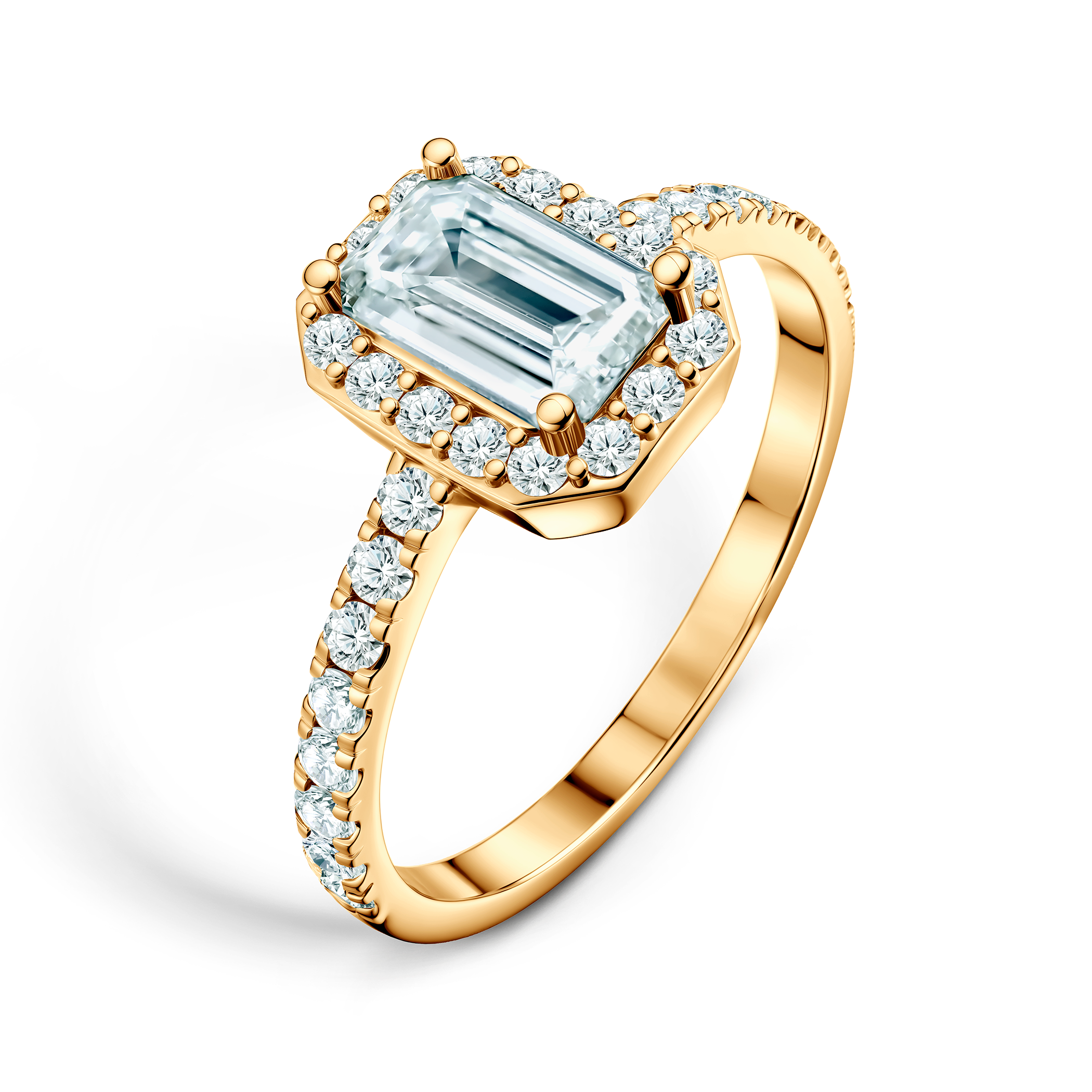 Verlobungsring This Is Love: Gold, Labordiamant, Smaragdschliff