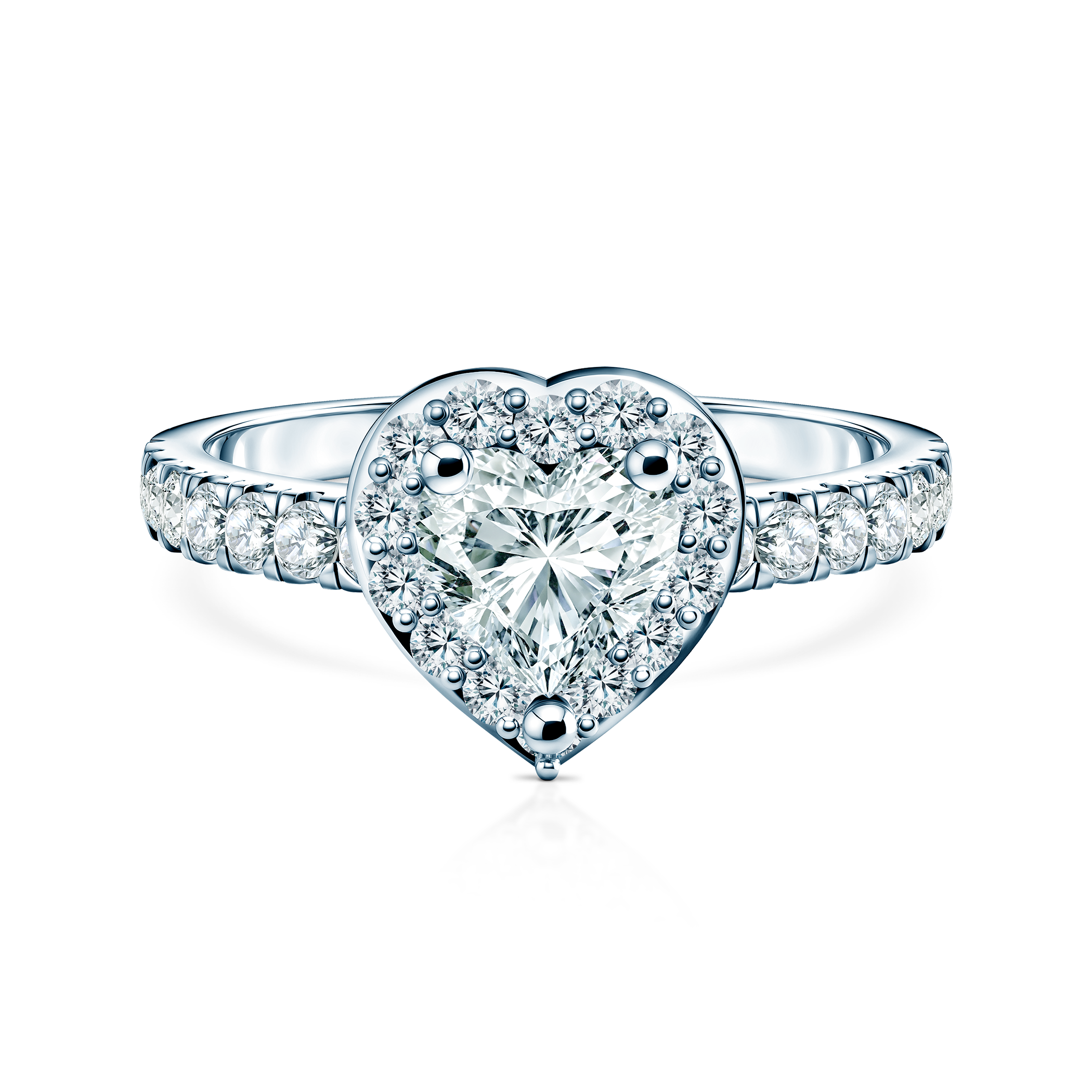 Pierścionek zaręczynowy This is Love: białe złoto, diament laboratoryjny w szlifie serce