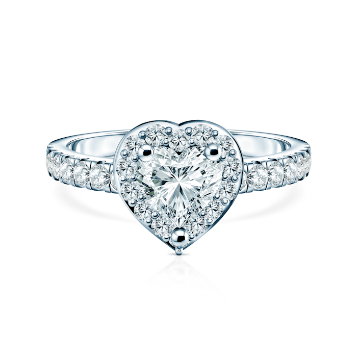 Pierścionek zaręczynowy This is Love: białe złoto, diament laboratoryjny w szlifie serce