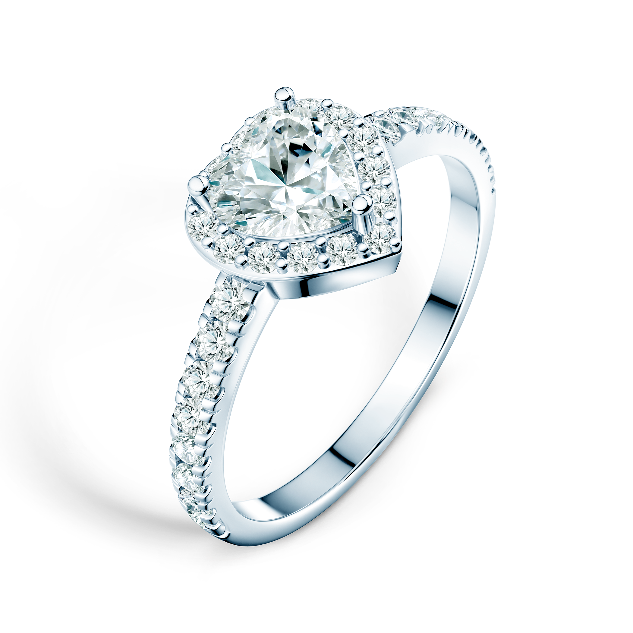 Pierścionek zaręczynowy This is Love: białe złoto, diament laboratoryjny w szlifie serce - 4