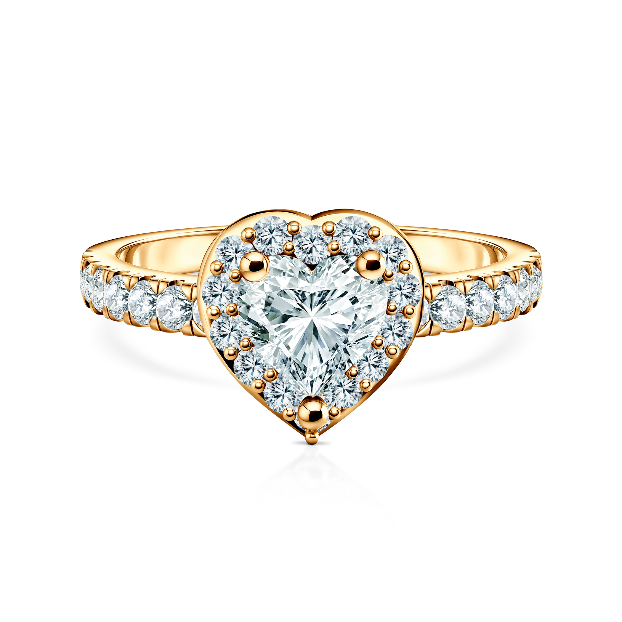 Pierścionek zaręczynowy This is Love: złoty, diament laboratoryjny w szlifie serce