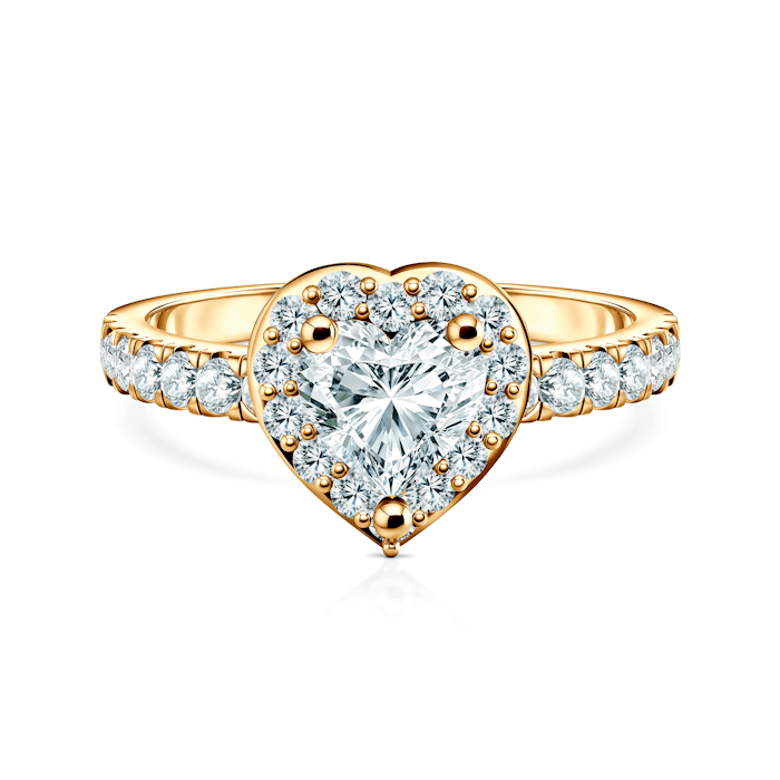 Pierścionek zaręczynowy This is Love: złoty, diament laboratoryjny w szlifie serce