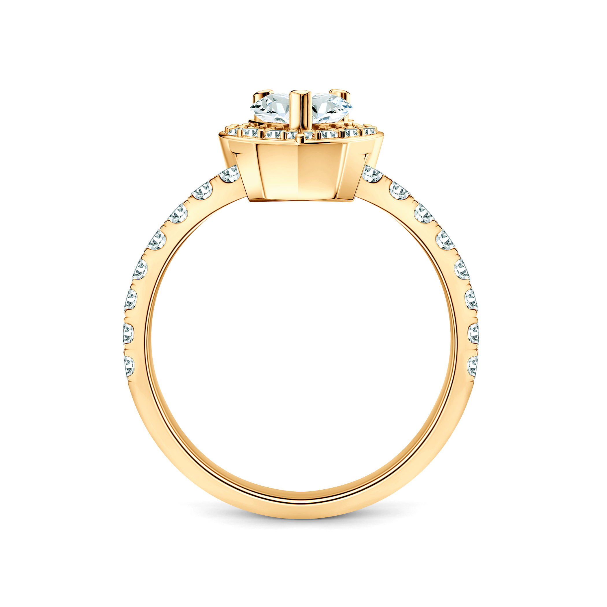 Verlobungsring This Is Love: Gold, Labordiamant, Herzschliff - 3