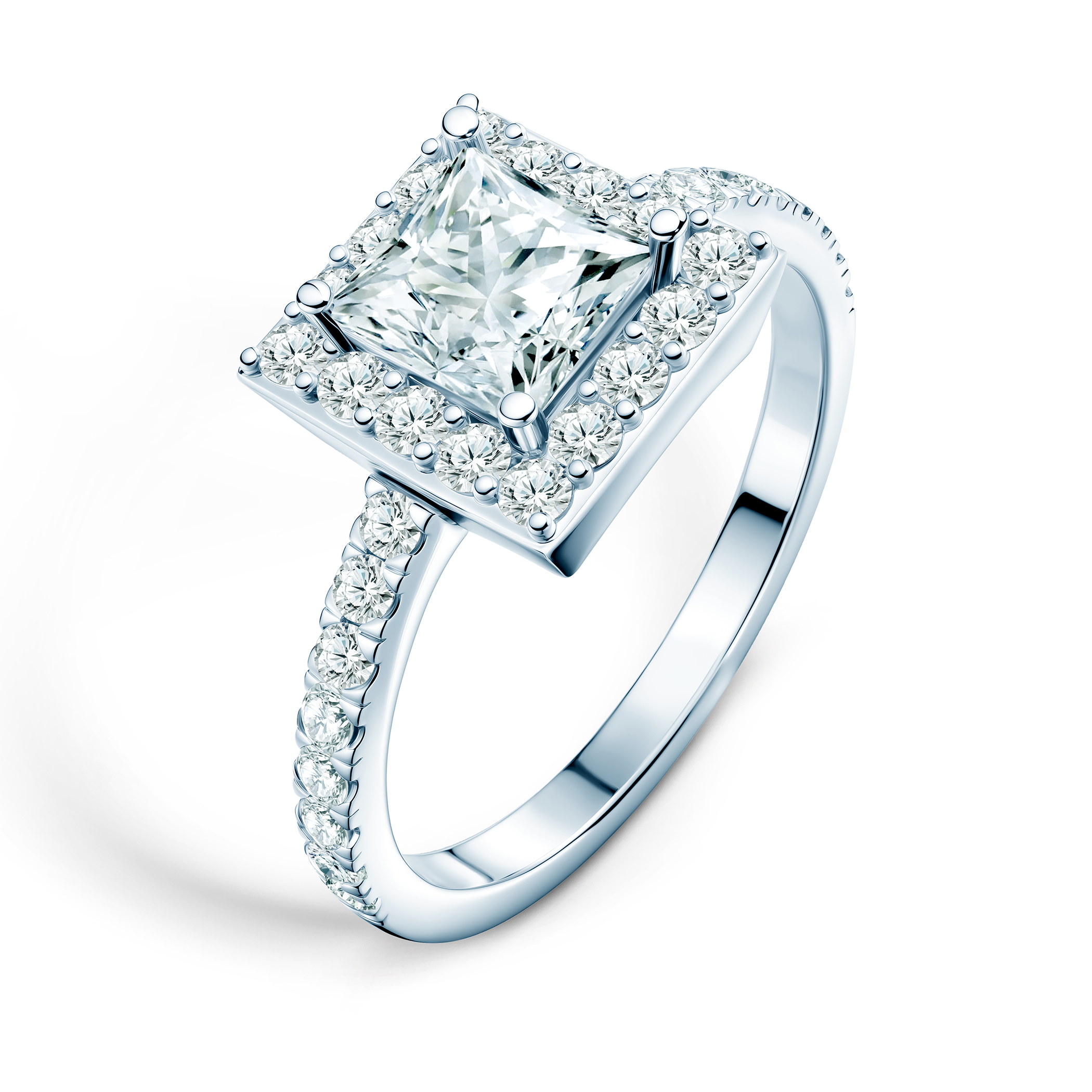 Verlobungsring This Is Love: Weißgold, Labordiamant, Princess-Schliff