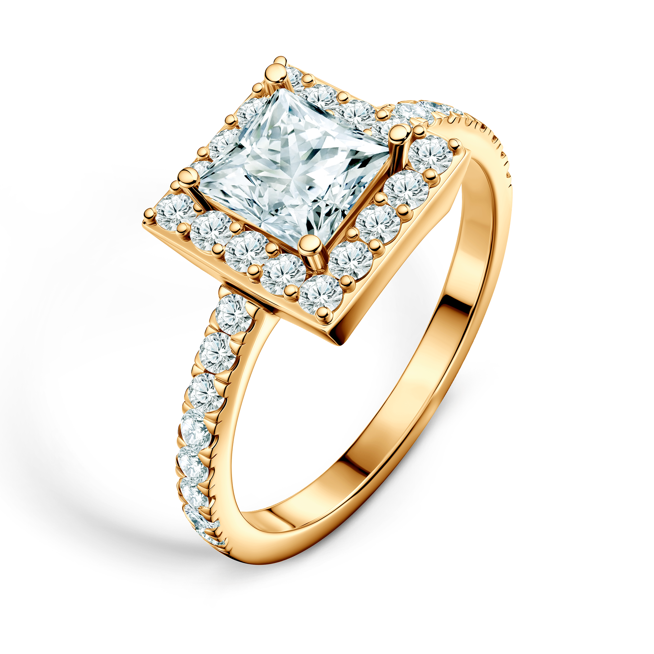 Pierścionek zaręczynowy This is Love: złoty, diament laboratoryjny w szlifie princess - 4