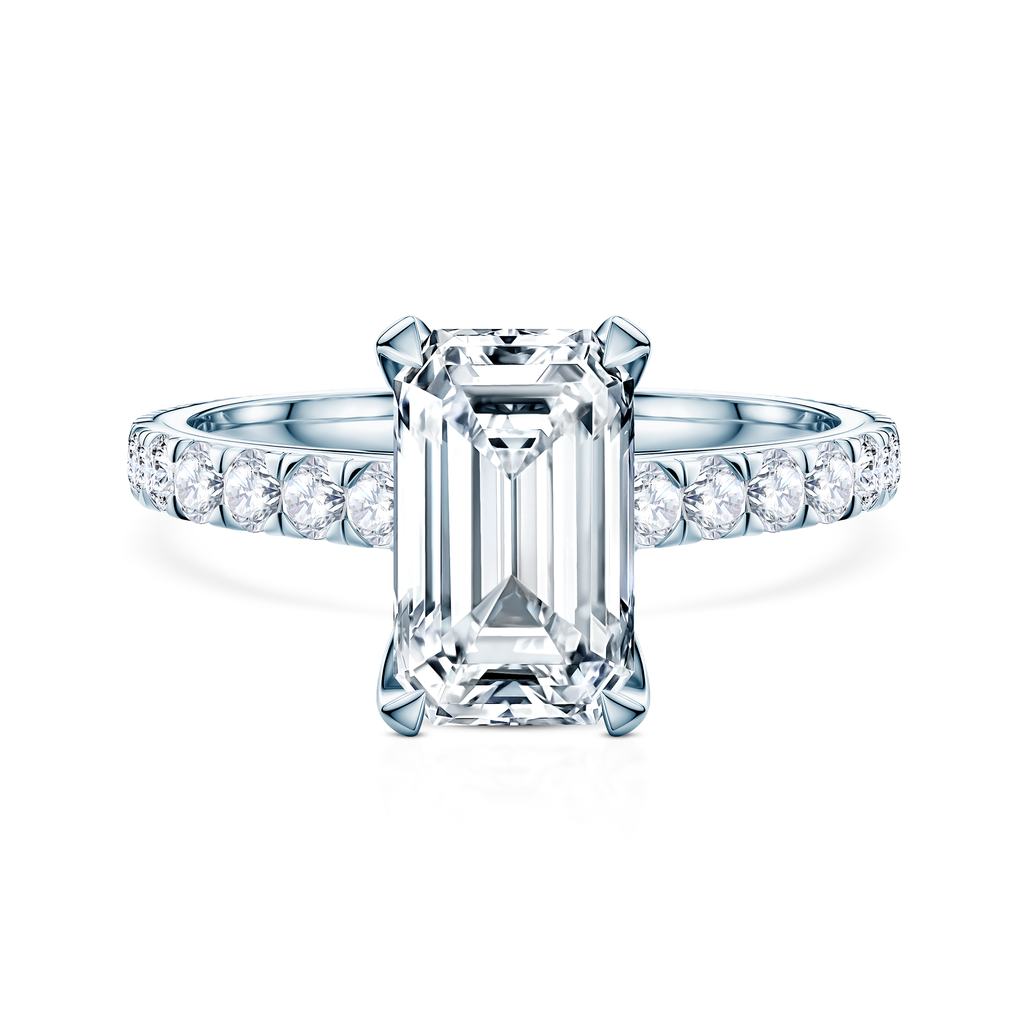 Pierścionek zaręczynowy Share Your Love: białe złoto, diament laboratoryjny w szlifie szmaragdowym