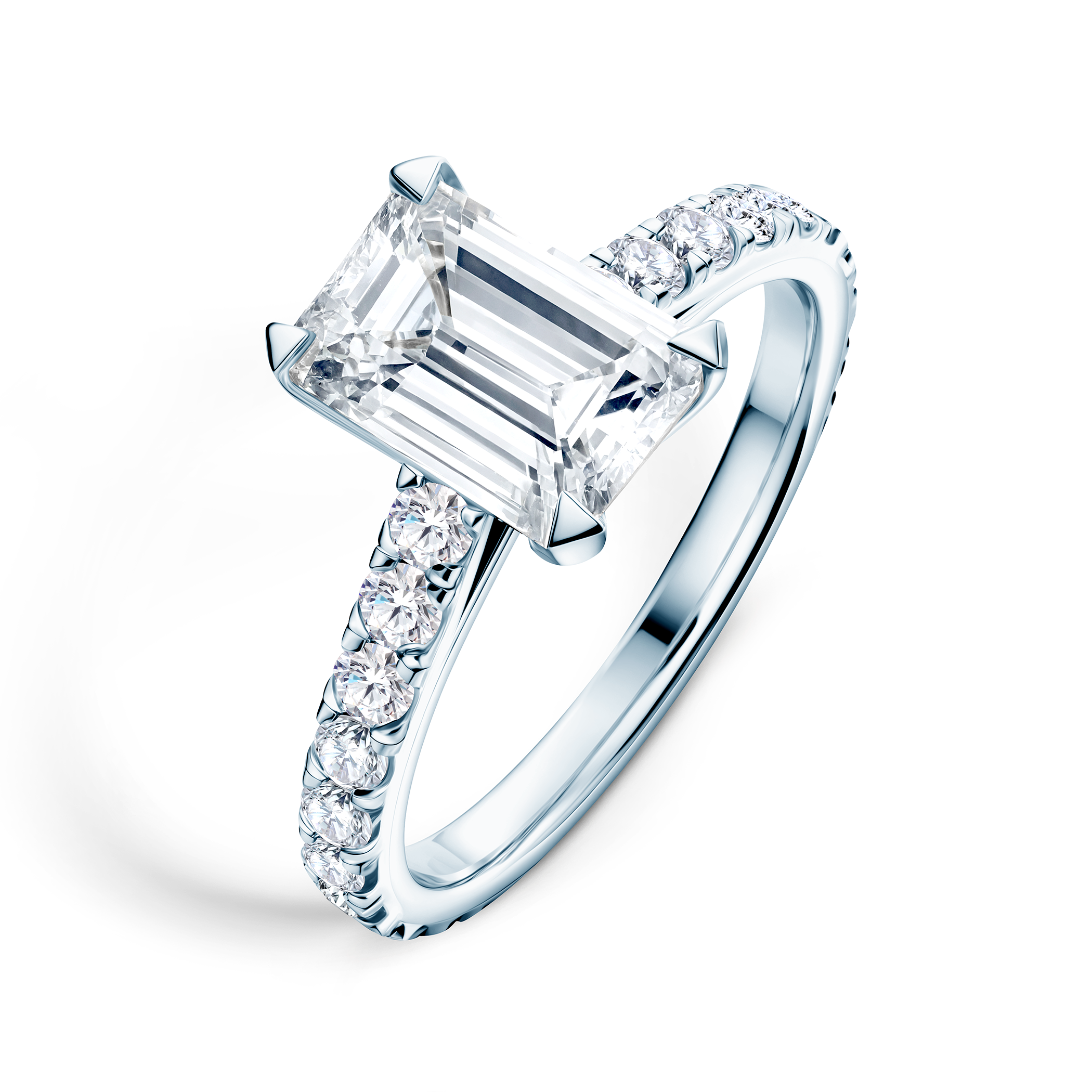 Verlobungsring Share Your Love: Weißgold, Labordiamant, Smaragdschliff