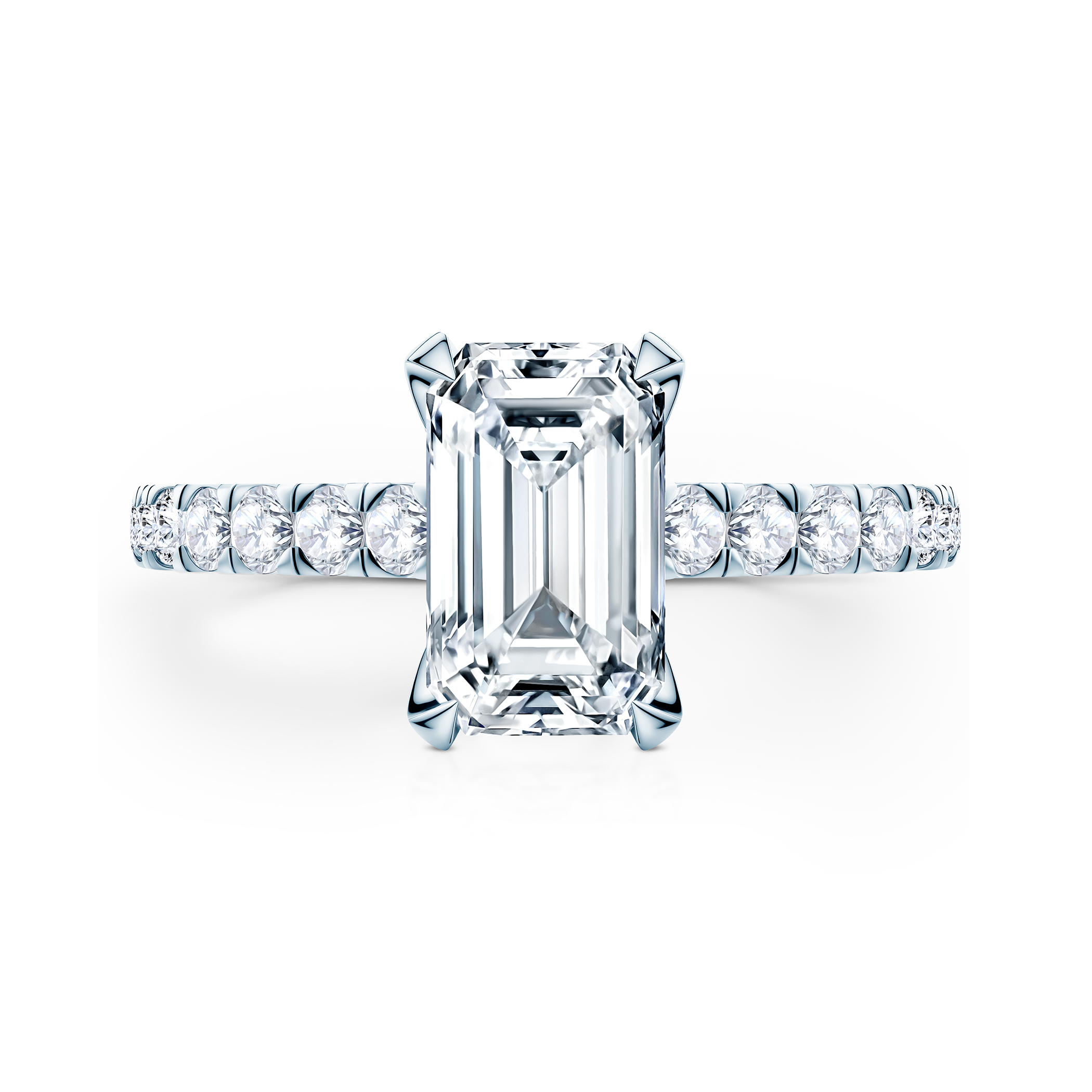 Verlobungsring Share Your Love: Weißgold, Labordiamant, Smaragdschliff