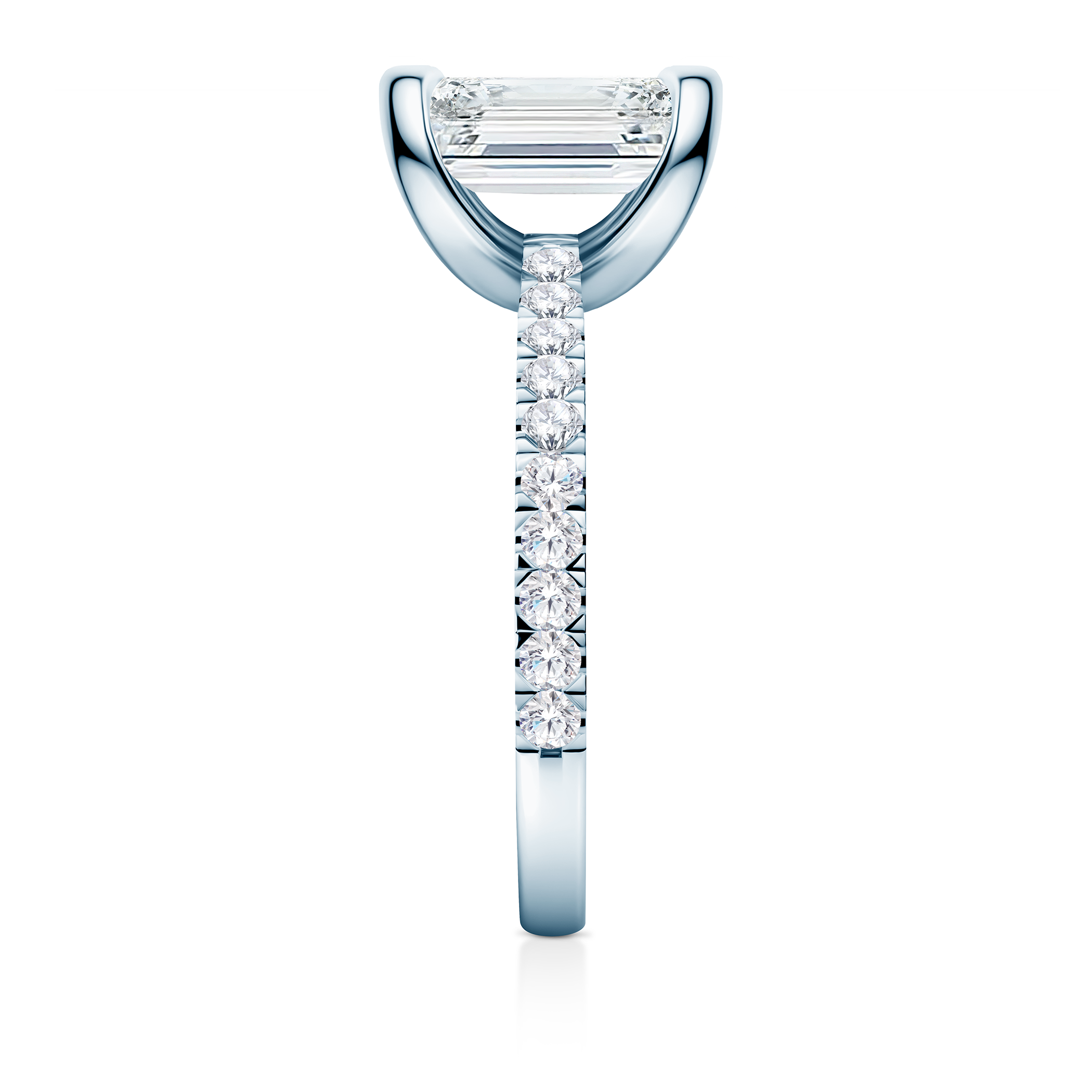 Verlobungsring Share Your Love: Weißgold, Labordiamant, Smaragdschliff