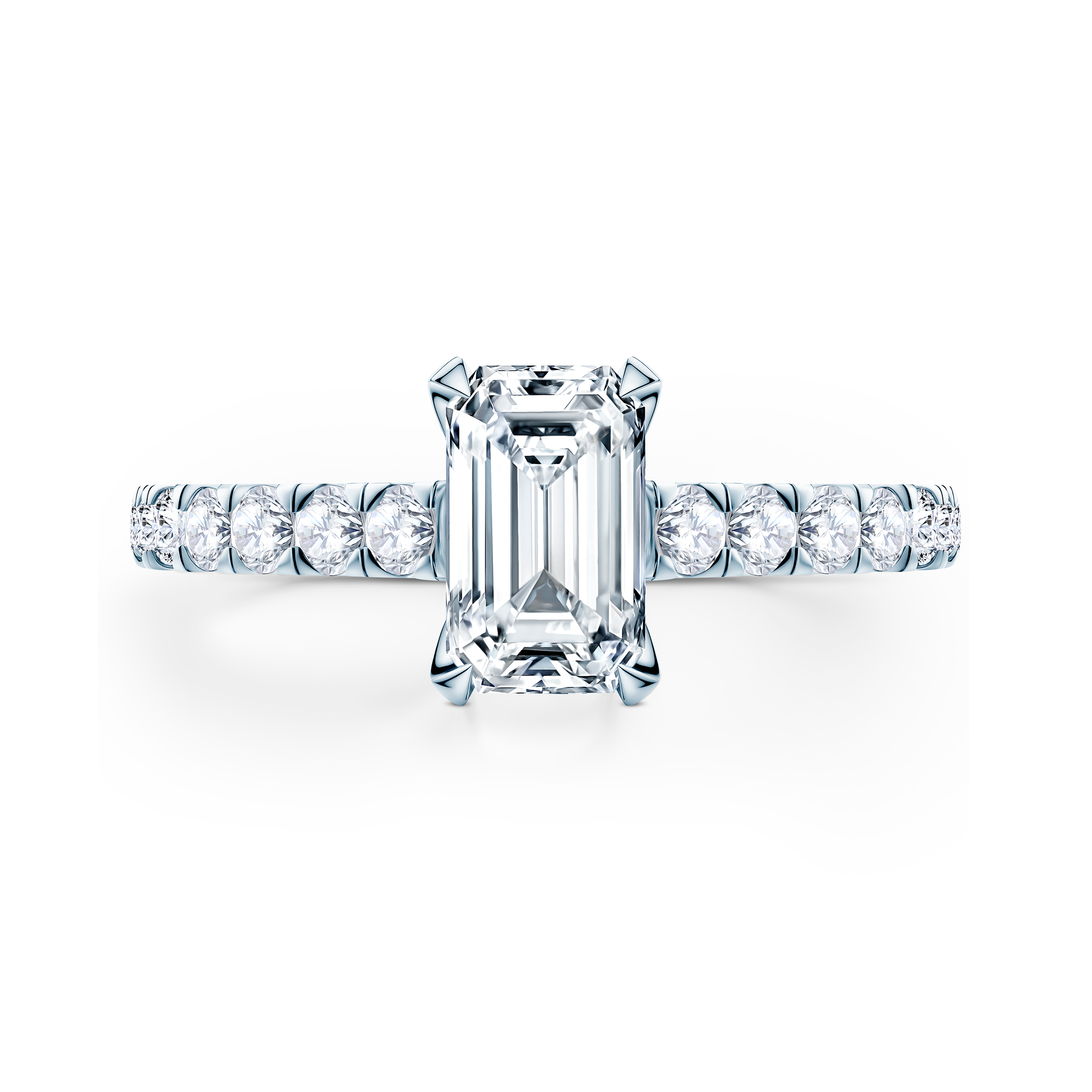 Verlobungsring Share Your Love: Weißgold, Labordiamant, Smaragdschliff