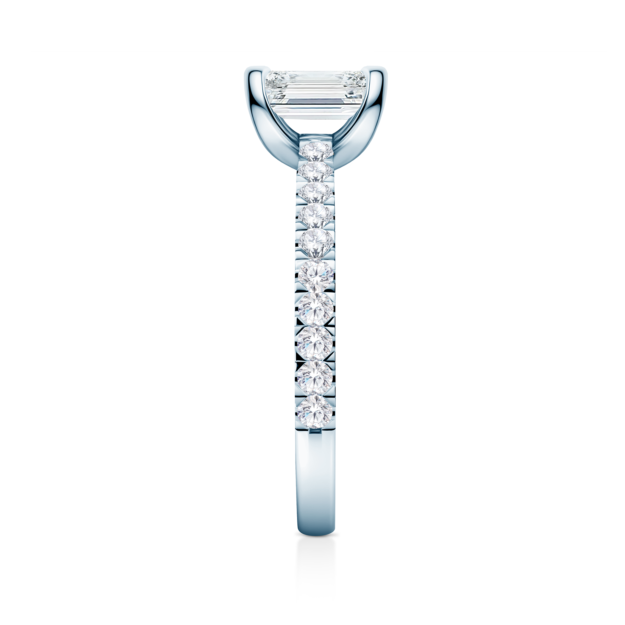 Verlobungsring Share Your Love: Weißgold, Labordiamant, Smaragdschliff