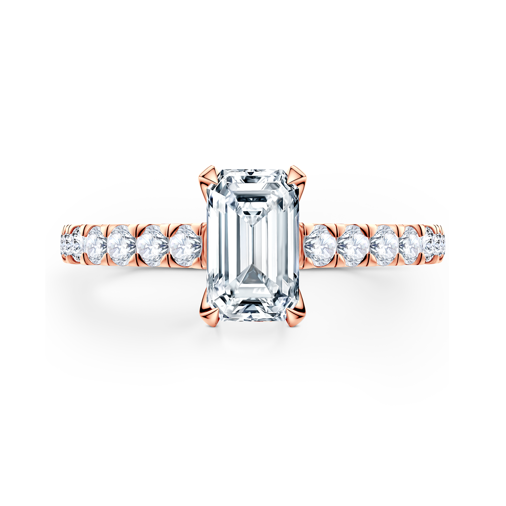 Verlobungsring Share Your Love: Roségold, Labordiamant, Smaragdschliff