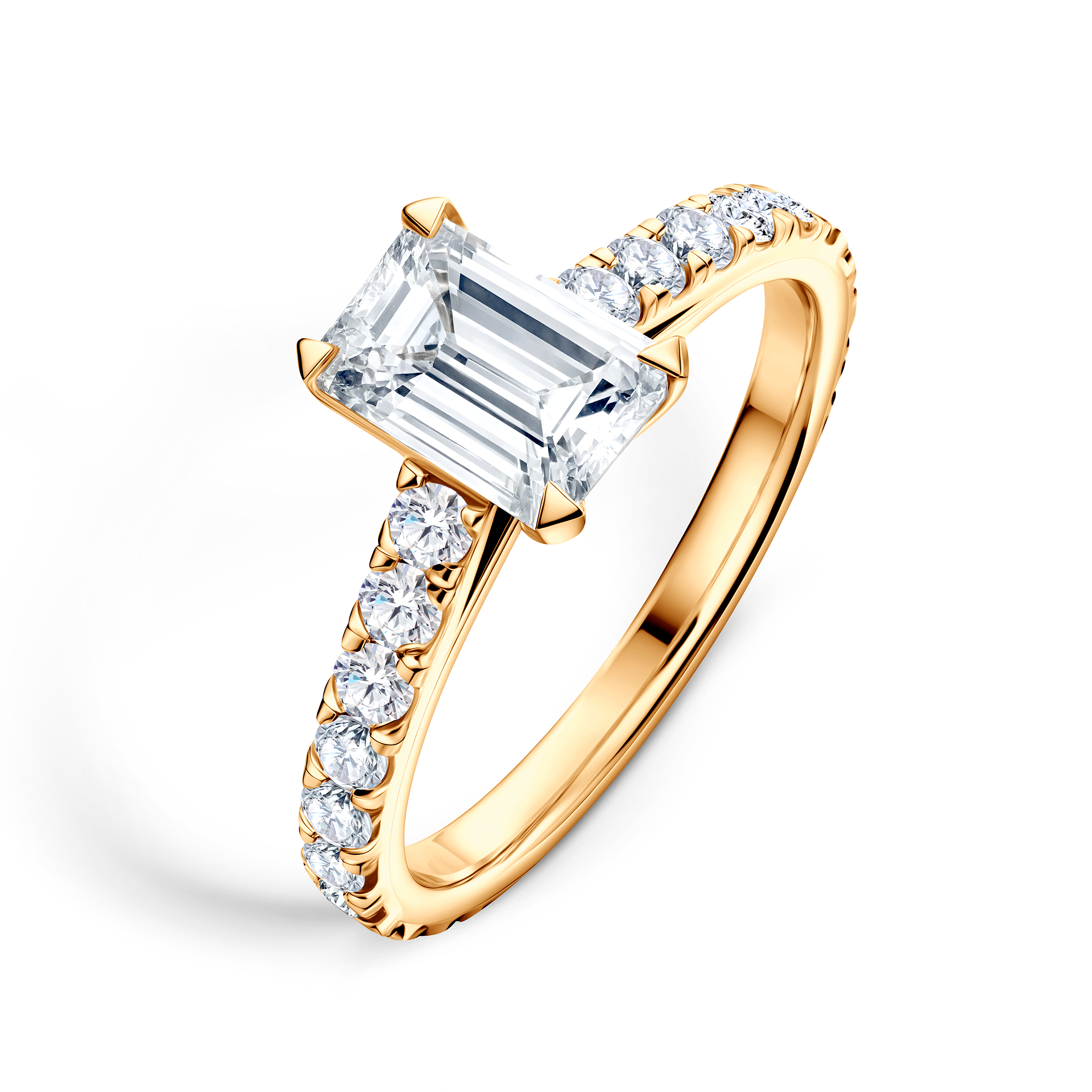 Verlobungsring Share Your Love: Gold, Labordiamant, Smaragdschliff