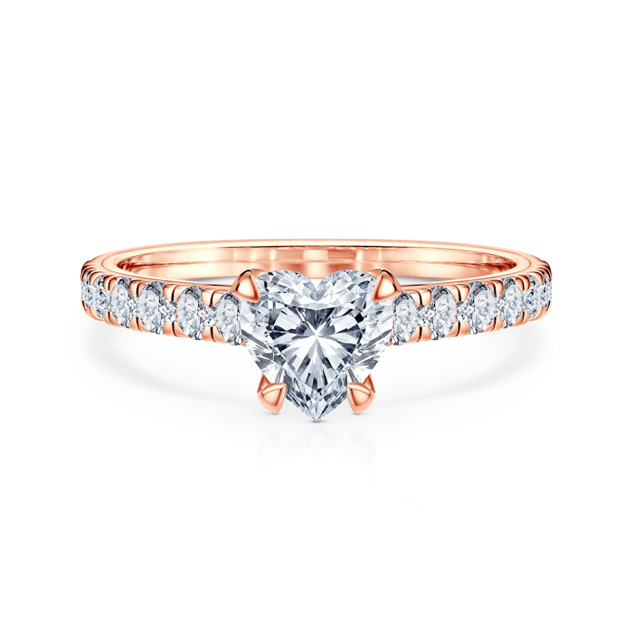Pierścionek zaręczynowy Share Your Love: różowe złoto, diament laboratoryjny w szlifie serce