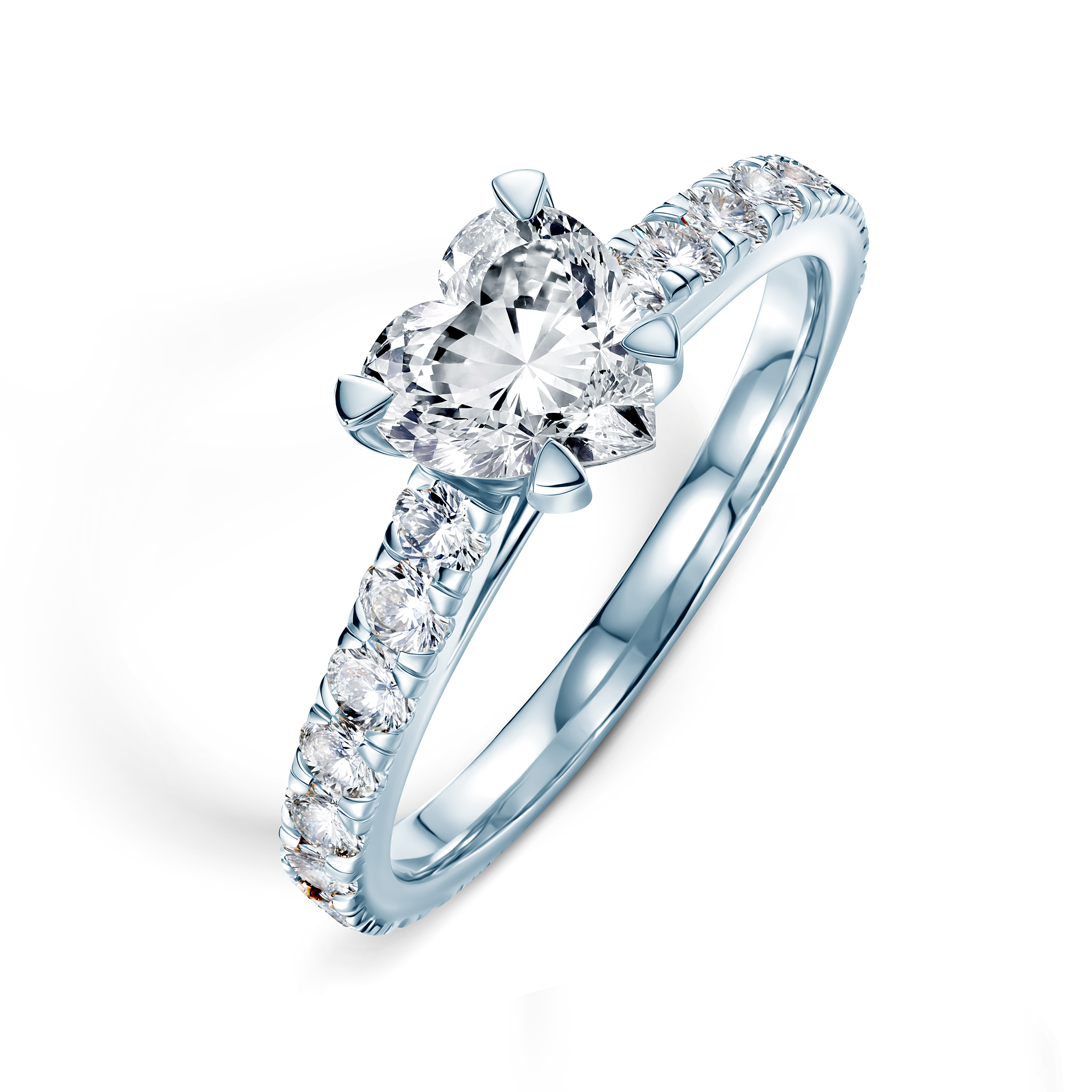 Pierścionek zaręczynowy Share Your Love: białe złoto, diament laboratoryjny w szlifie serce - 4