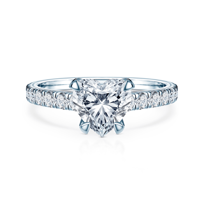 Pierścionek zaręczynowy Share Your Love: białe złoto, diament laboratoryjny w szlifie serce