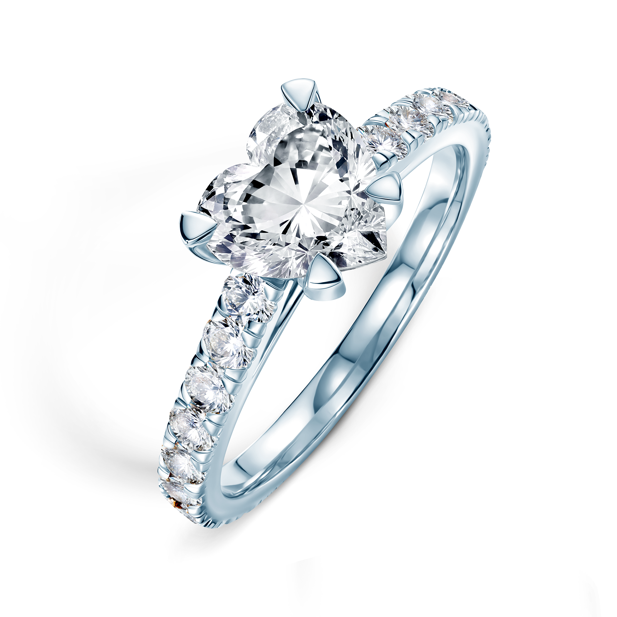 Pierścionek zaręczynowy Share Your Love: białe złoto, diament laboratoryjny w szlifie serce - 4