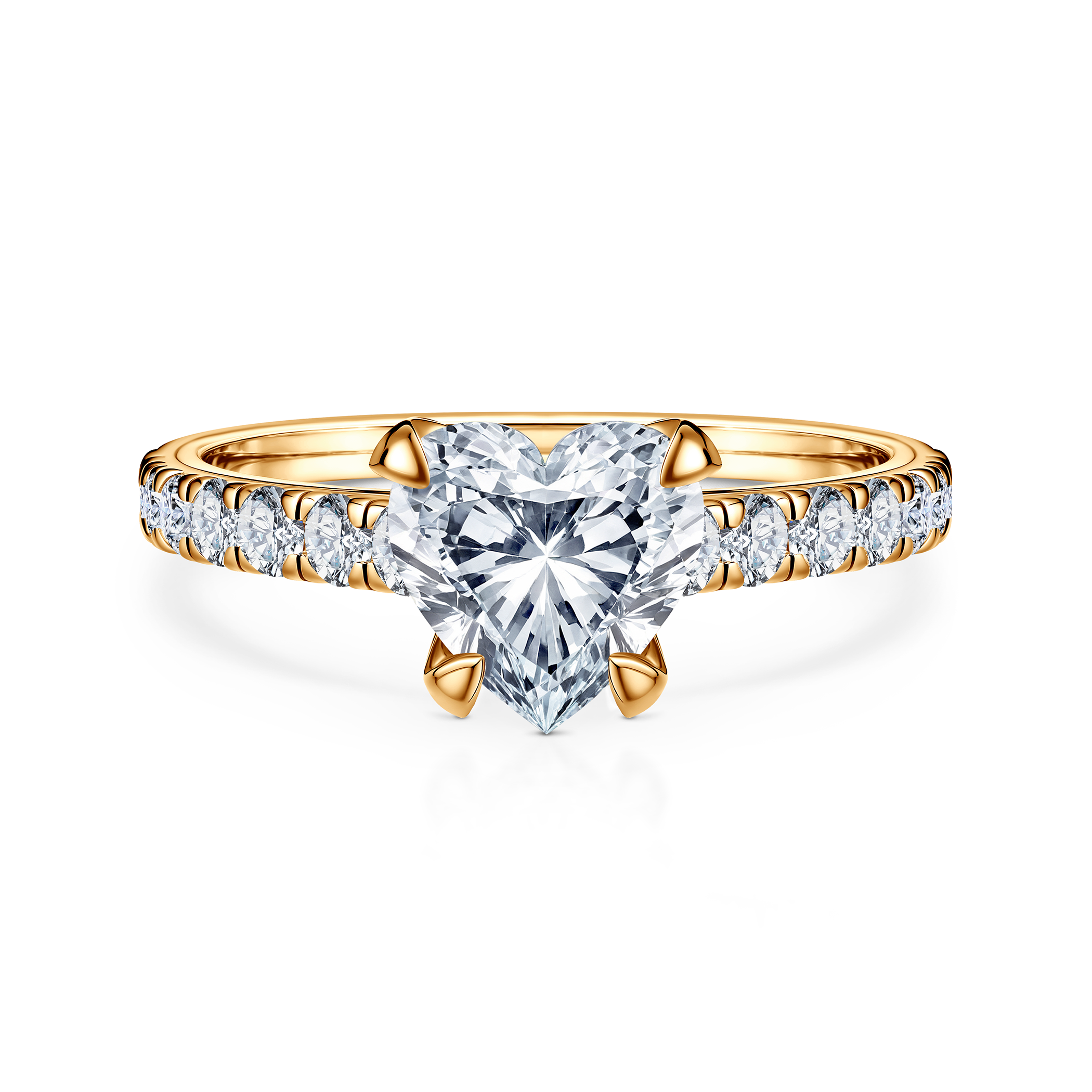 Pierścionek zaręczynowy Share Your Love: złoty, diament laboratoryjny w szlifie serce