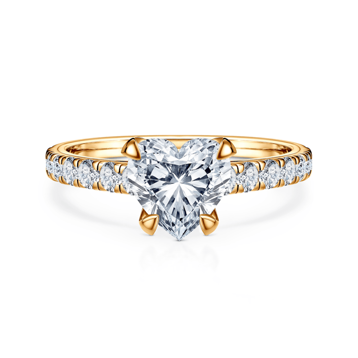 Pierścionek zaręczynowy Share Your Love: złoty, diament laboratoryjny w szlifie serce