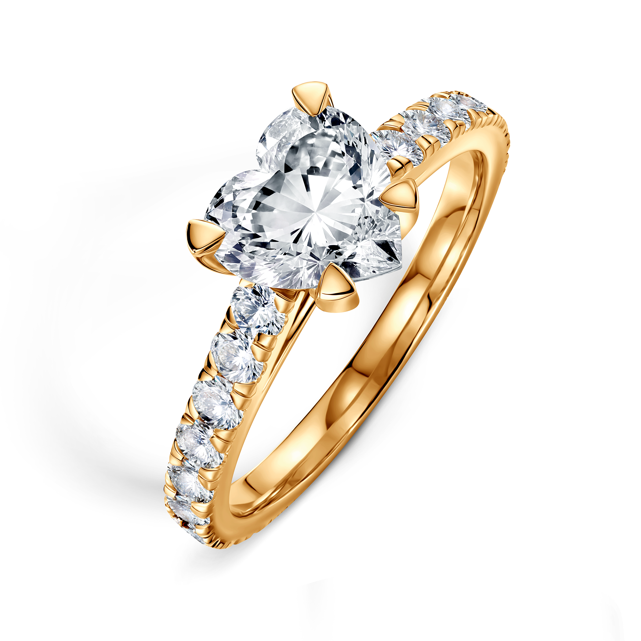 Pierścionek zaręczynowy Share Your Love: złoty, diament laboratoryjny w szlifie serce - 4