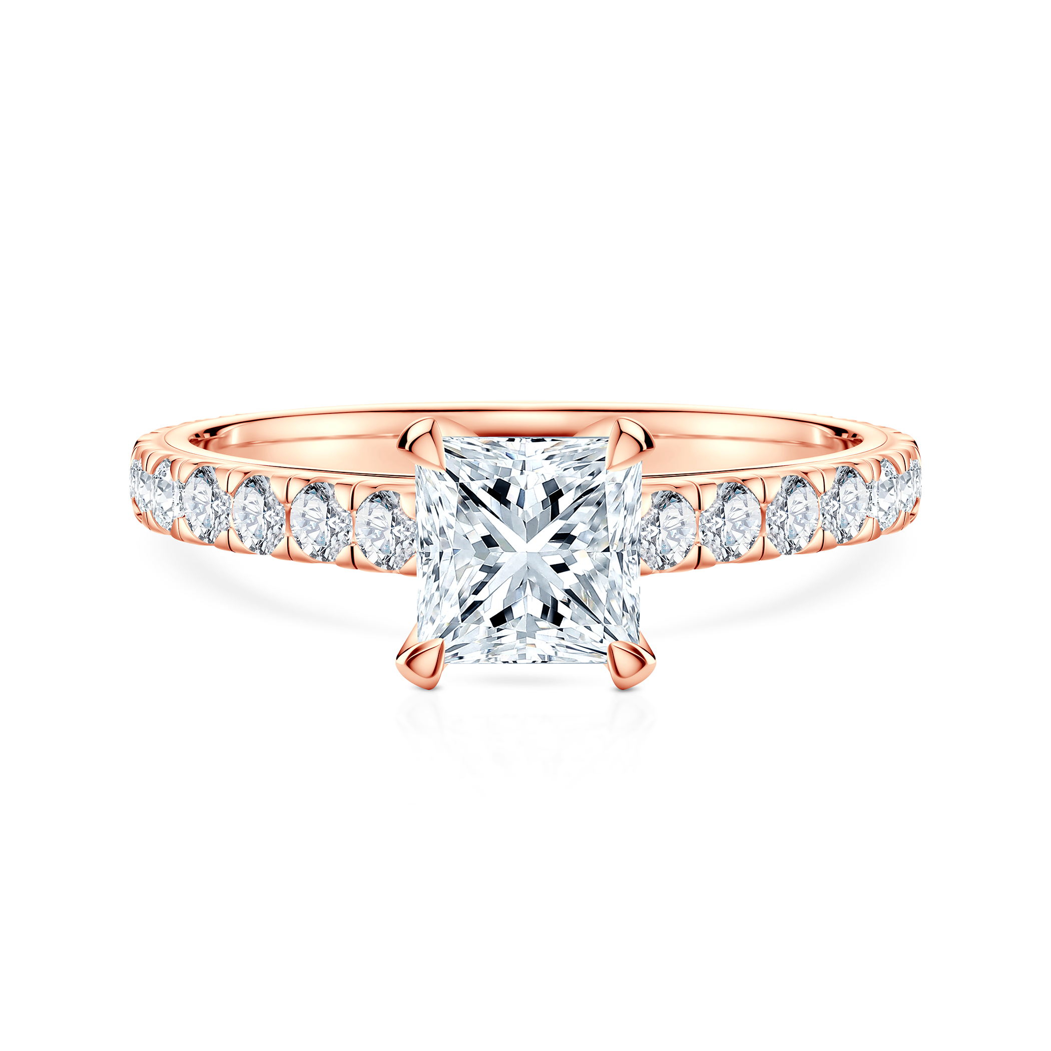 Pierścionek zaręczynowy Share Your Love: różowe złoto, diament laboratoryjny w szlifie princess