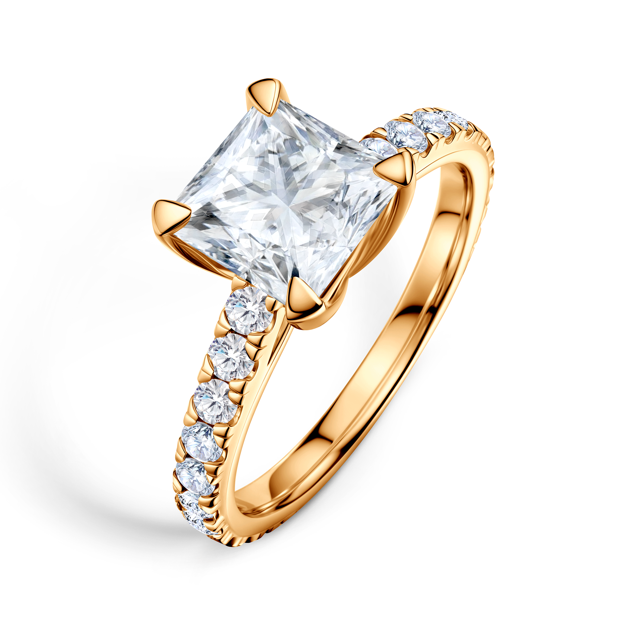 Pierścionek zaręczynowy Share Your Love: złoty, diament laboratoryjny w szlifie princess - 4