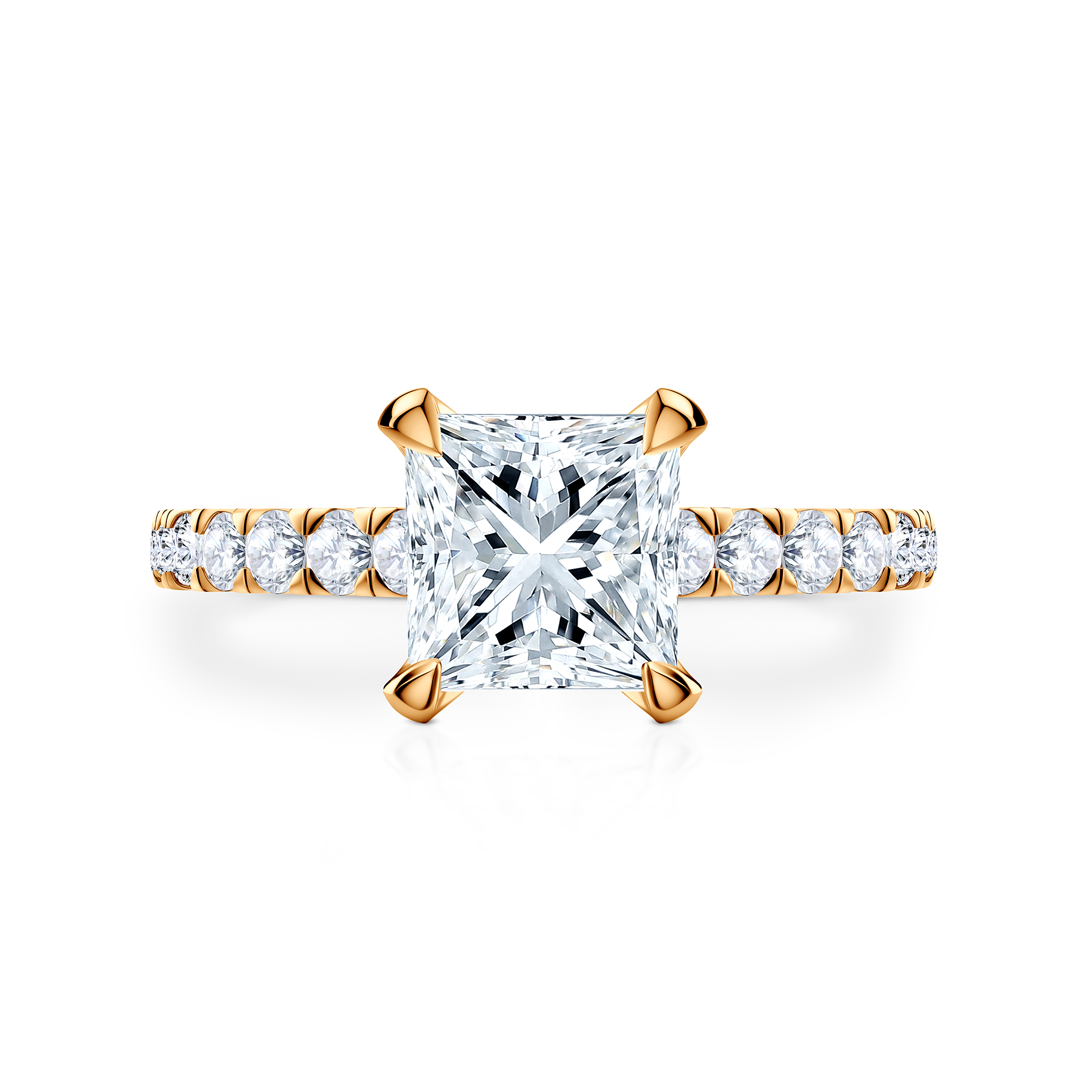 Pierścionek zaręczynowy Share Your Love: złoty, diament laboratoryjny w szlifie princess - 5