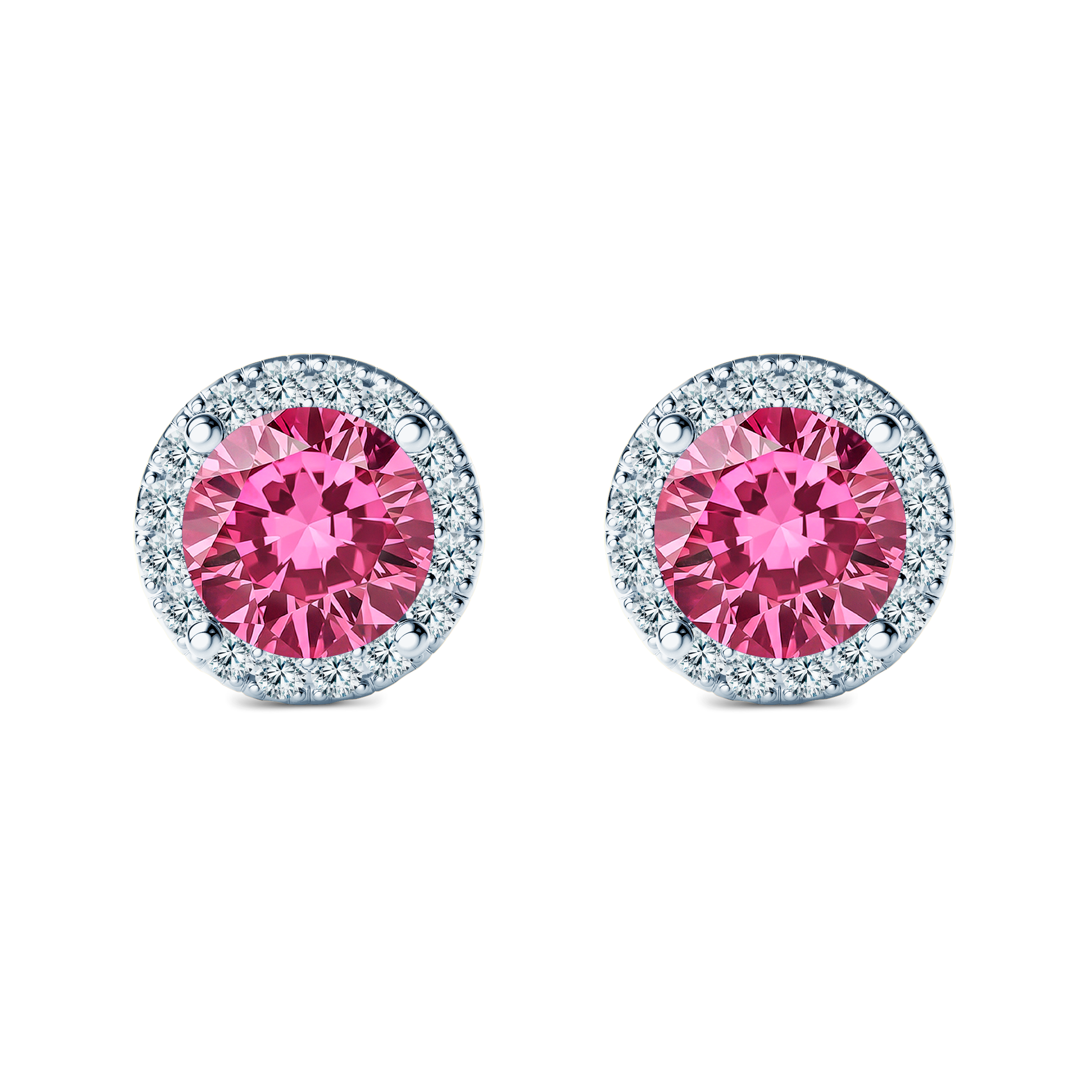 Ohrringe This is Love: Weißgold, rosa Labordiamanten, Labordiamanten