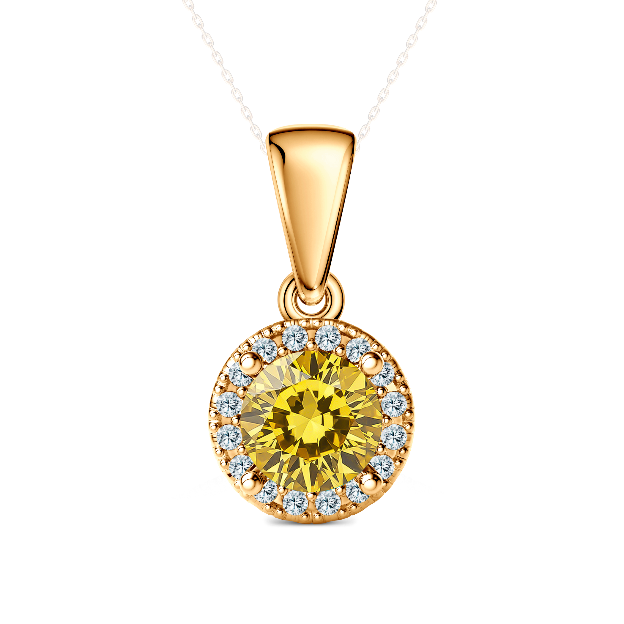 Anhänger This is Love: Gold, gelber Labordiamant, Labordiamanten