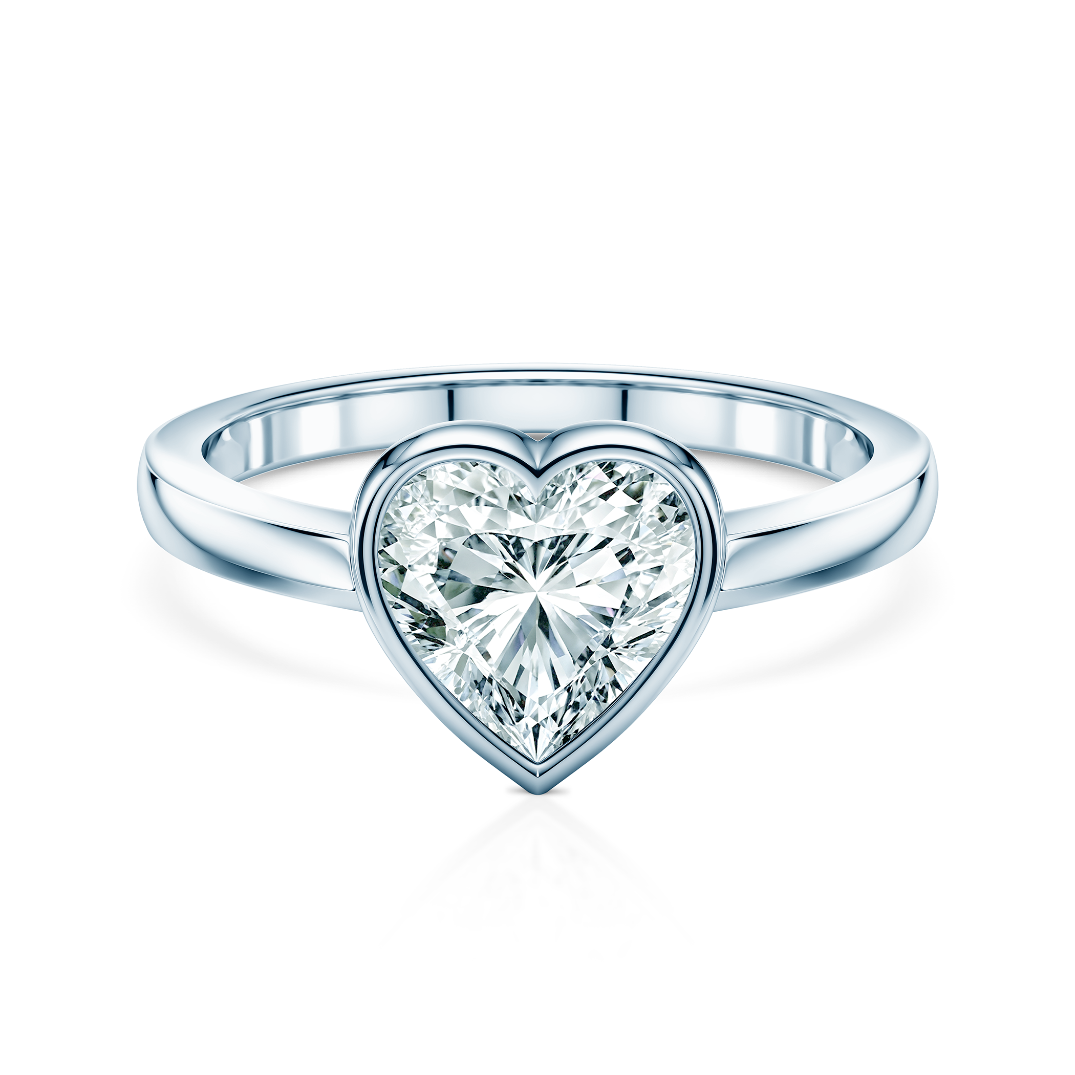 Pierścionek zaręczynowy Pure: białe złoto, diament laboratoryjny w szlifie serce
