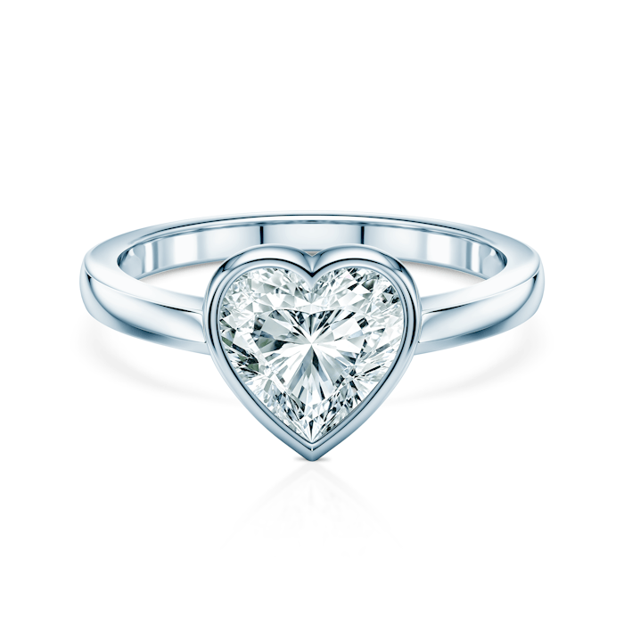 Pierścionek zaręczynowy Pure: białe złoto, diament laboratoryjny w szlifie serce