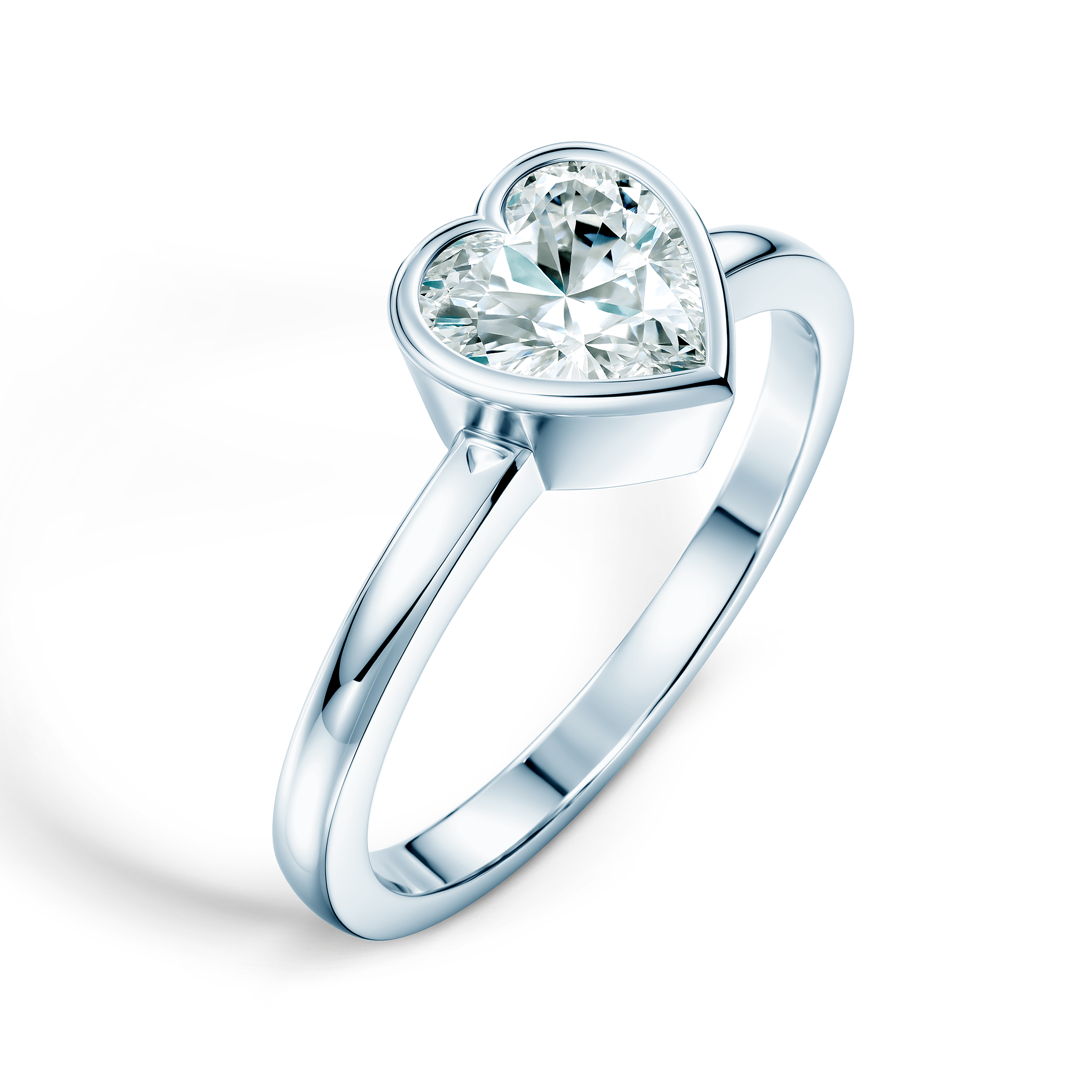 Pierścionek zaręczynowy Pure: białe złoto, diament laboratoryjny w szlifie serce - 4