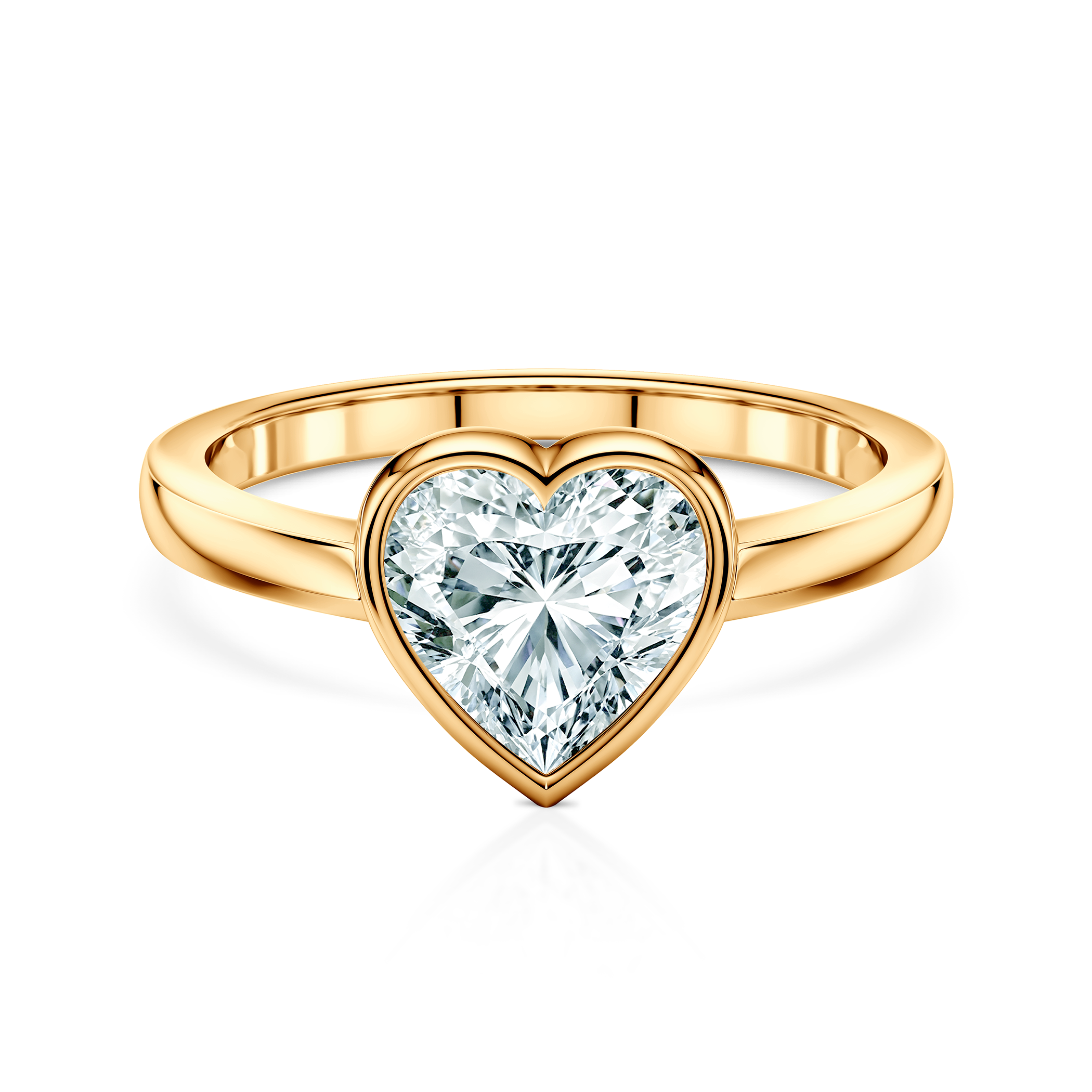 Pierścionek zaręczynowy Pure: złoty, diament laboratoryjny w szlifie serce