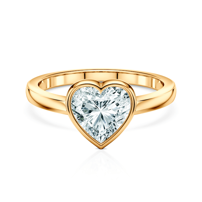 Pierścionek zaręczynowy Pure: złoty, diament laboratoryjny w szlifie serce